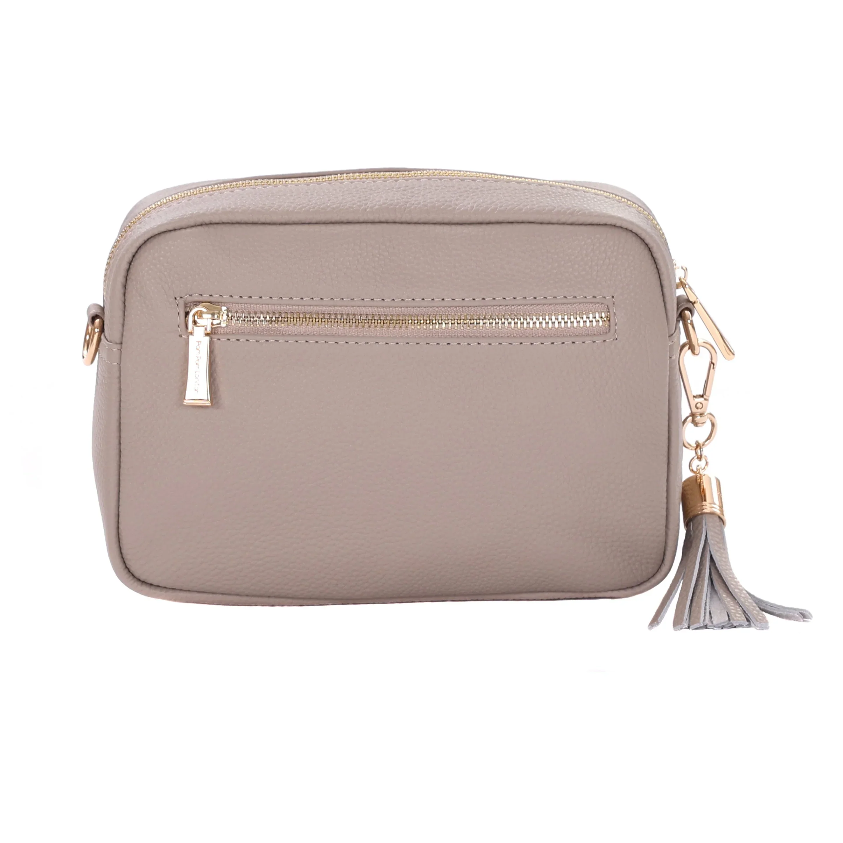 City Faux Fleece & Leather Bag Stone - Image 3