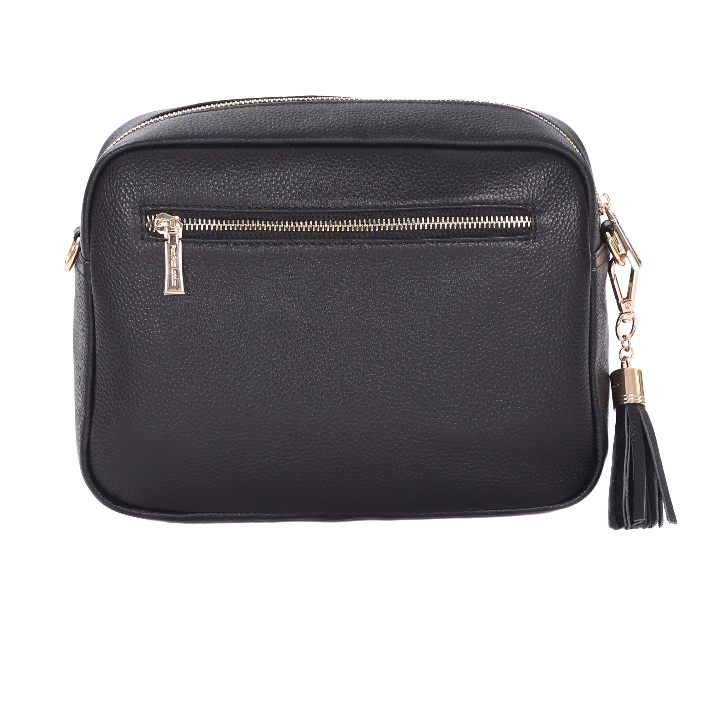 City Plus Faux Fleece & Leather Bag Black - Image 3
