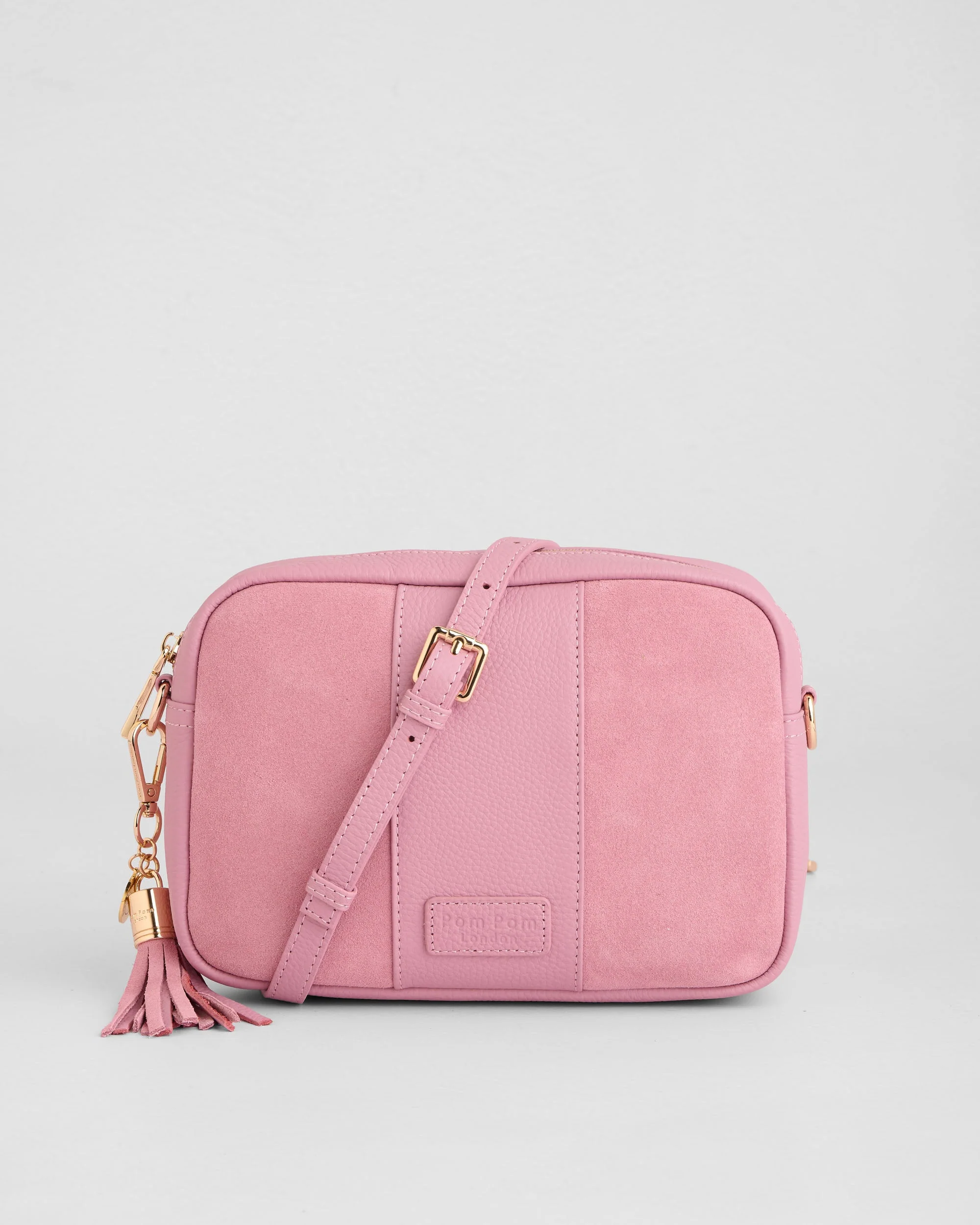 City Suede & Leather Bag Pink - Image 4