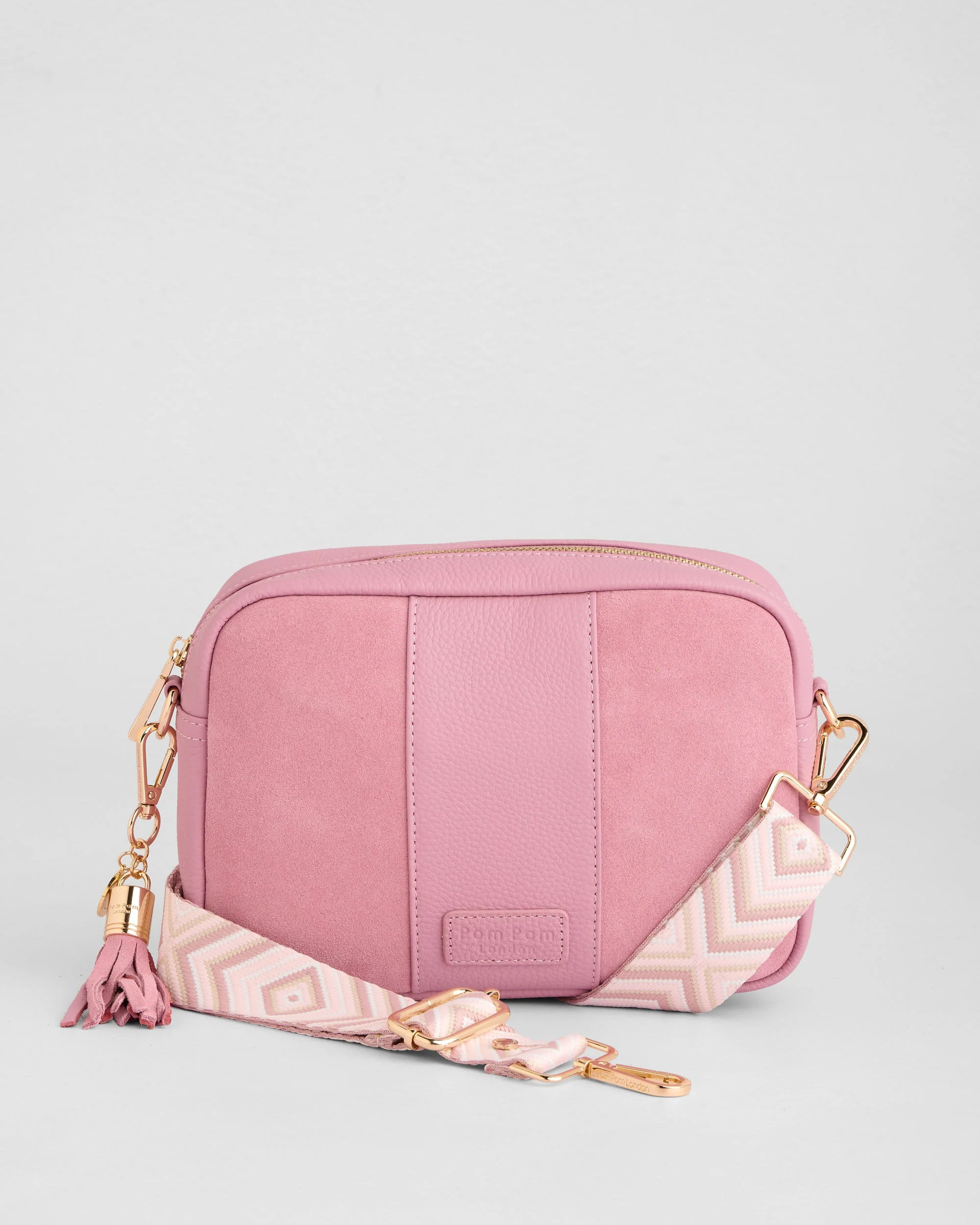 City Suede & Leather Bag Pink - Image 5