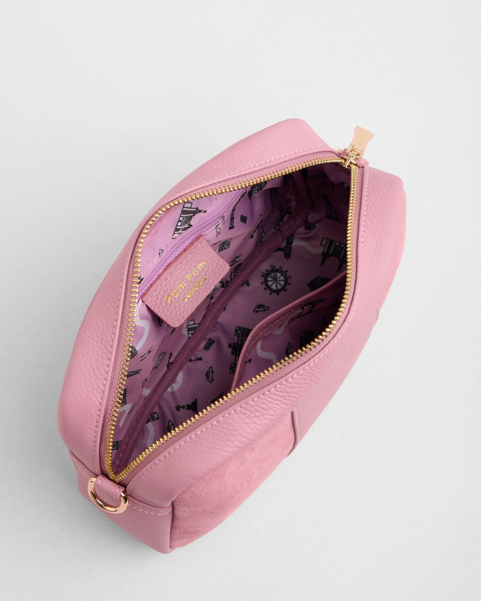 City Suede & Leather Bag Pink - Image 6