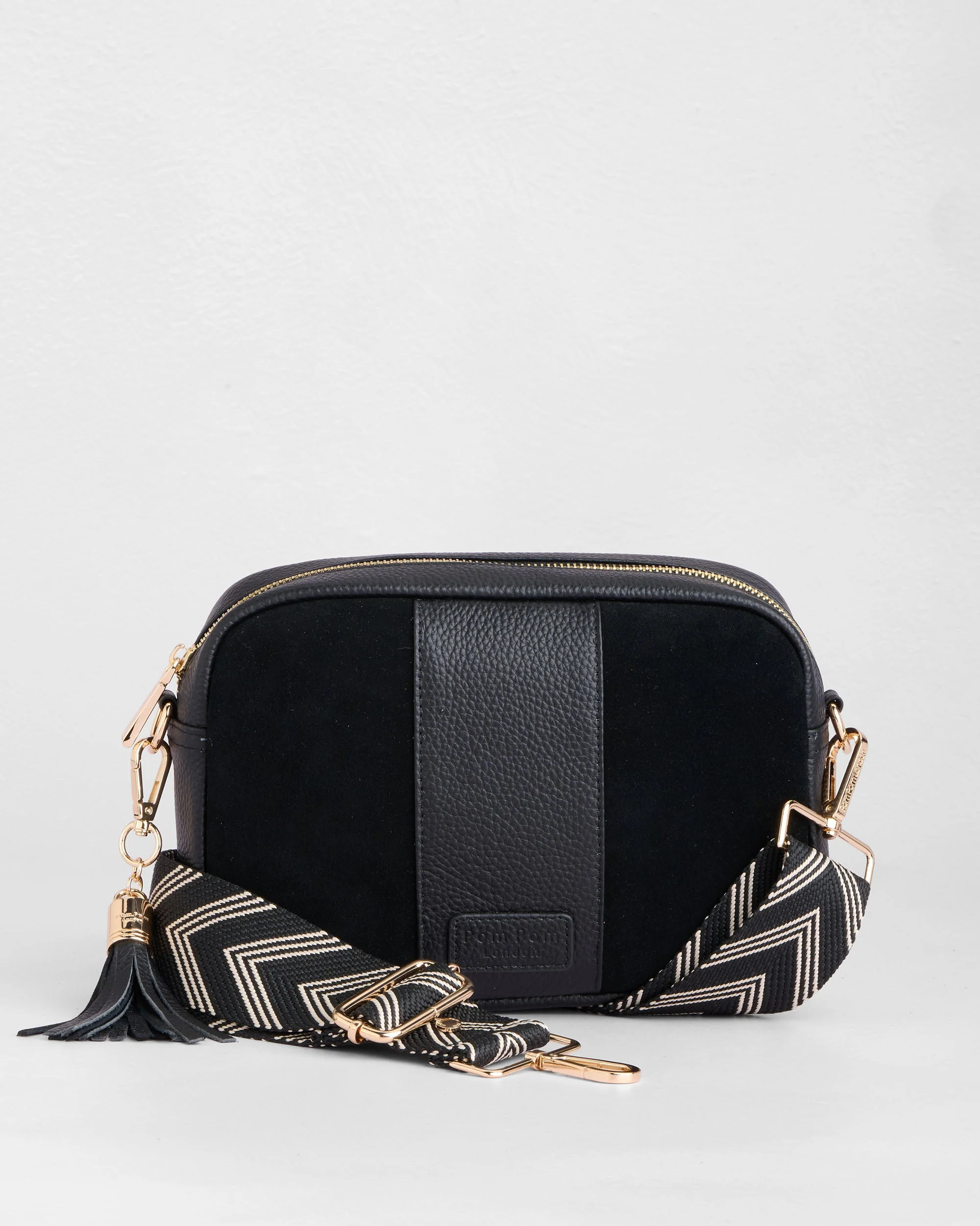 City Suede & Leather Bag Black - Image 3
