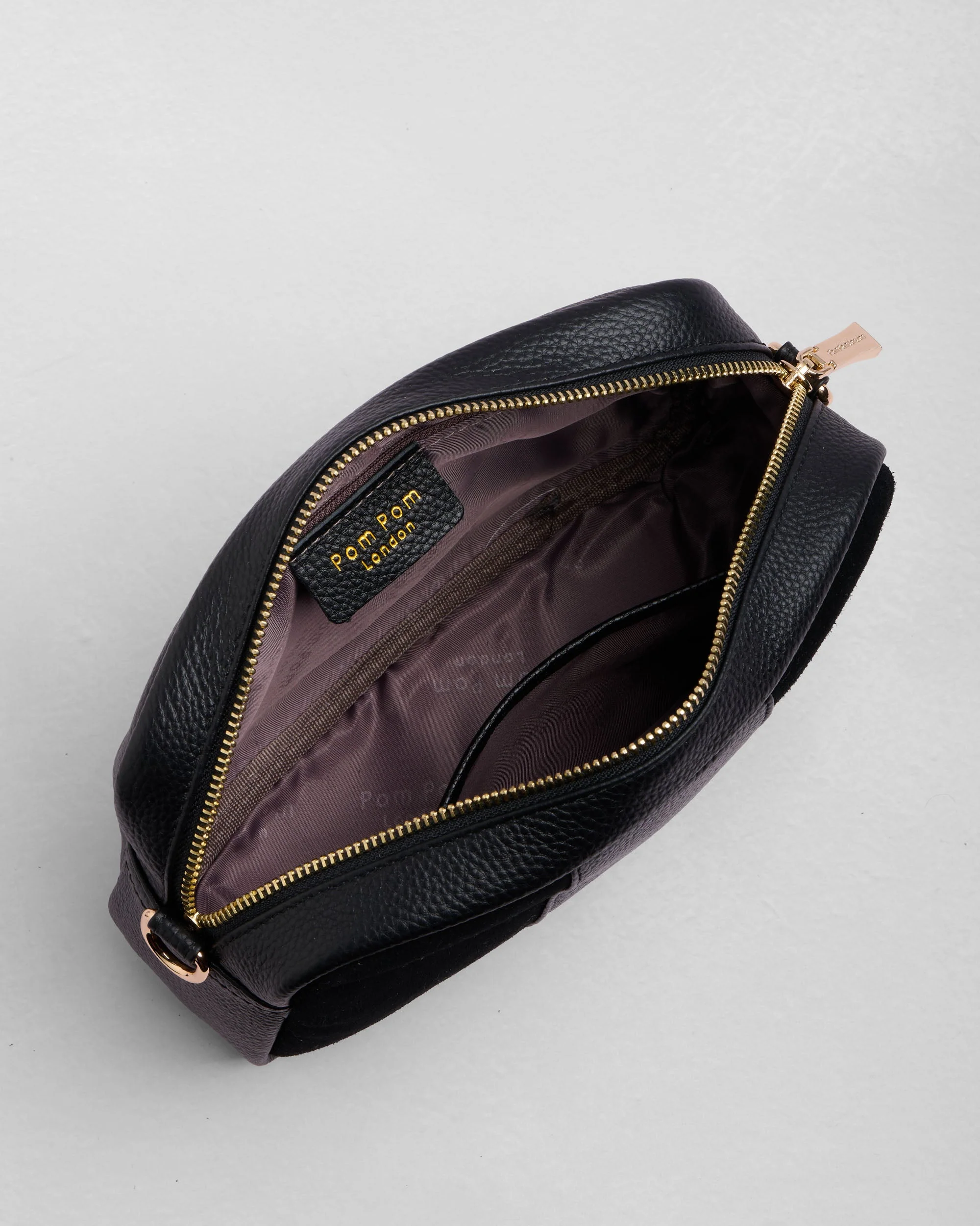 City Suede & Leather Bag Black - Image 5
