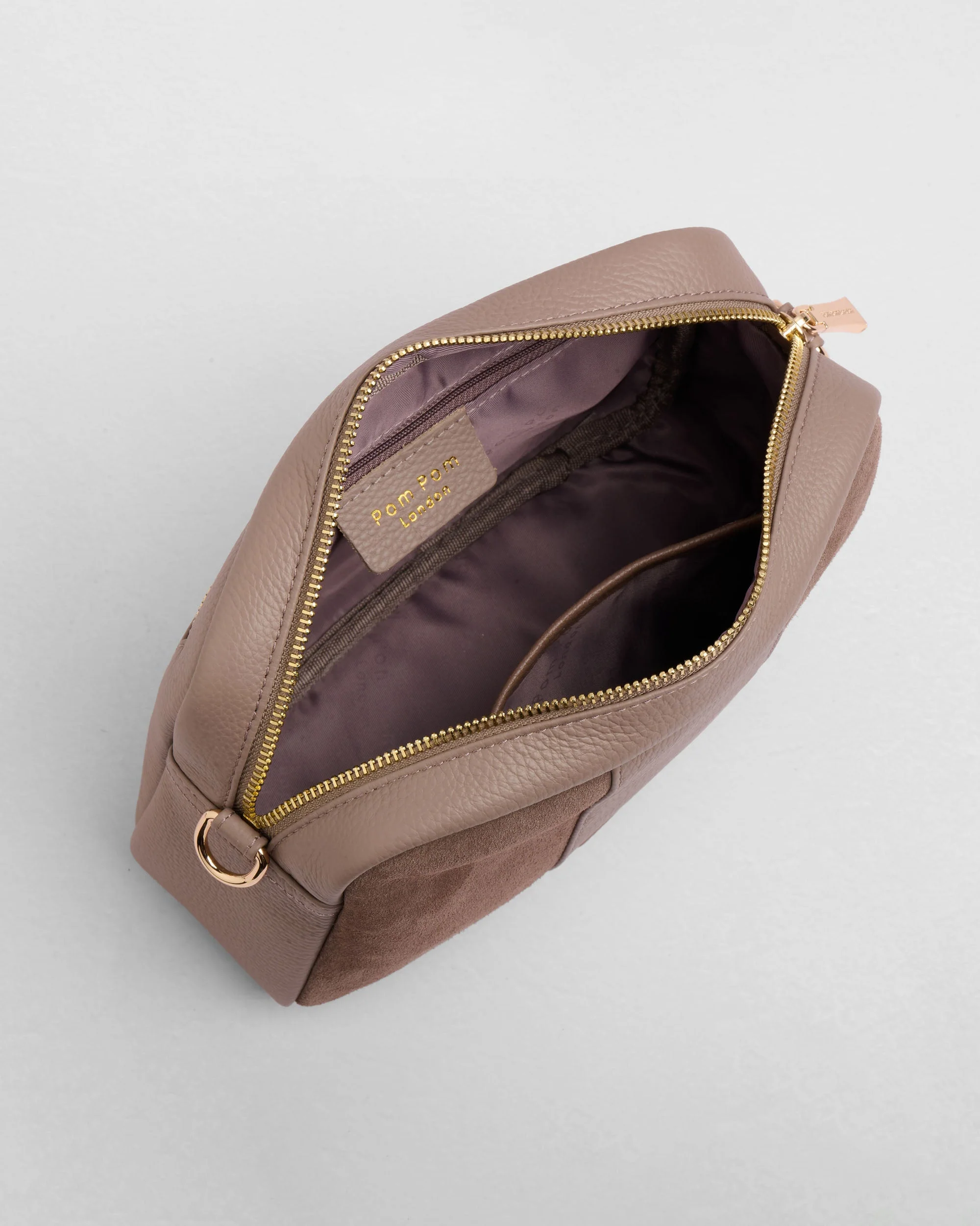 City Suede & Leather Bag Mocha - Image 5