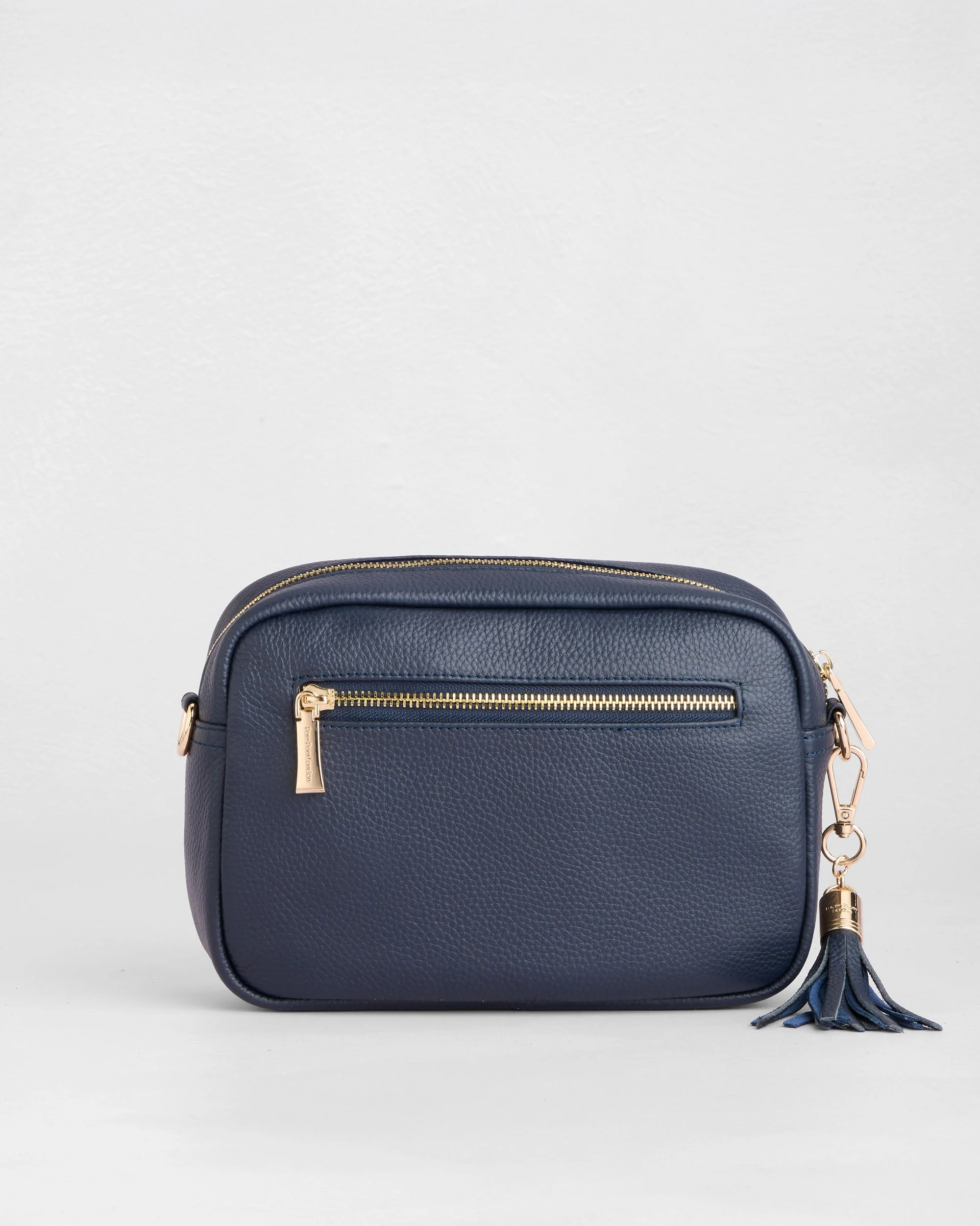 City Suede & Leather Bag Navy - Image 4