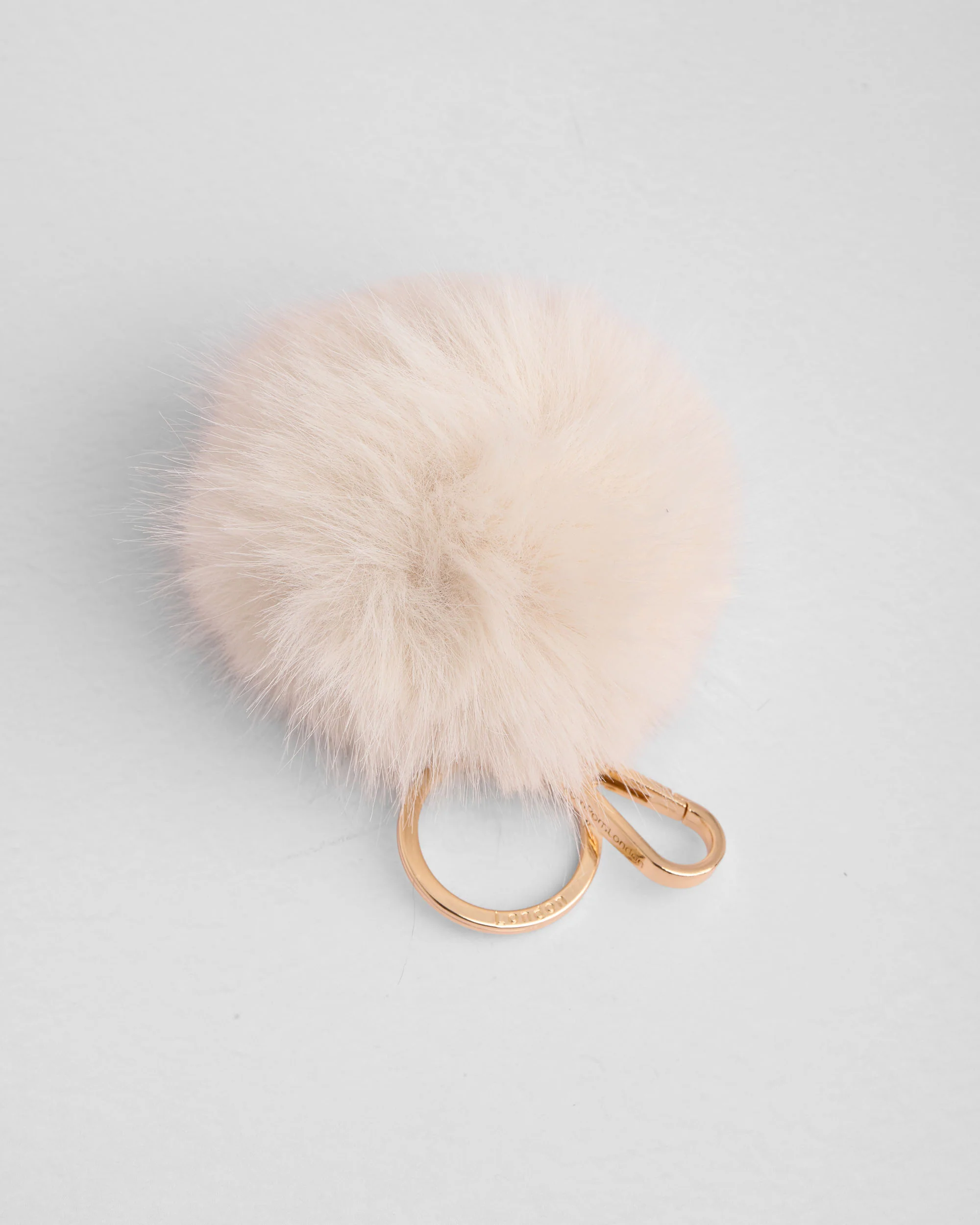 Large Pom Pom Keyring - Natural - Image 2
