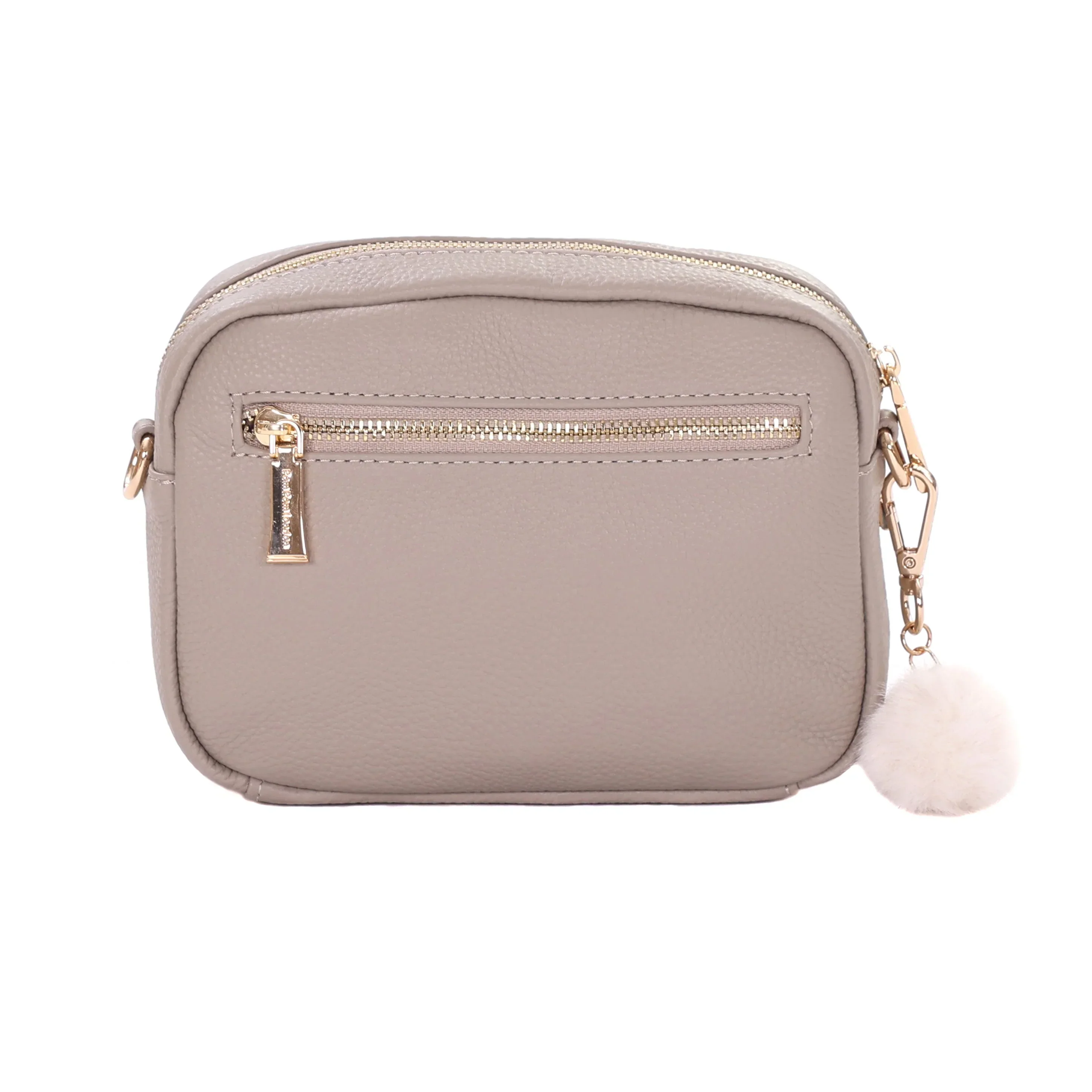 Original Faux Fleece & Leather Bag Stone - Image 3