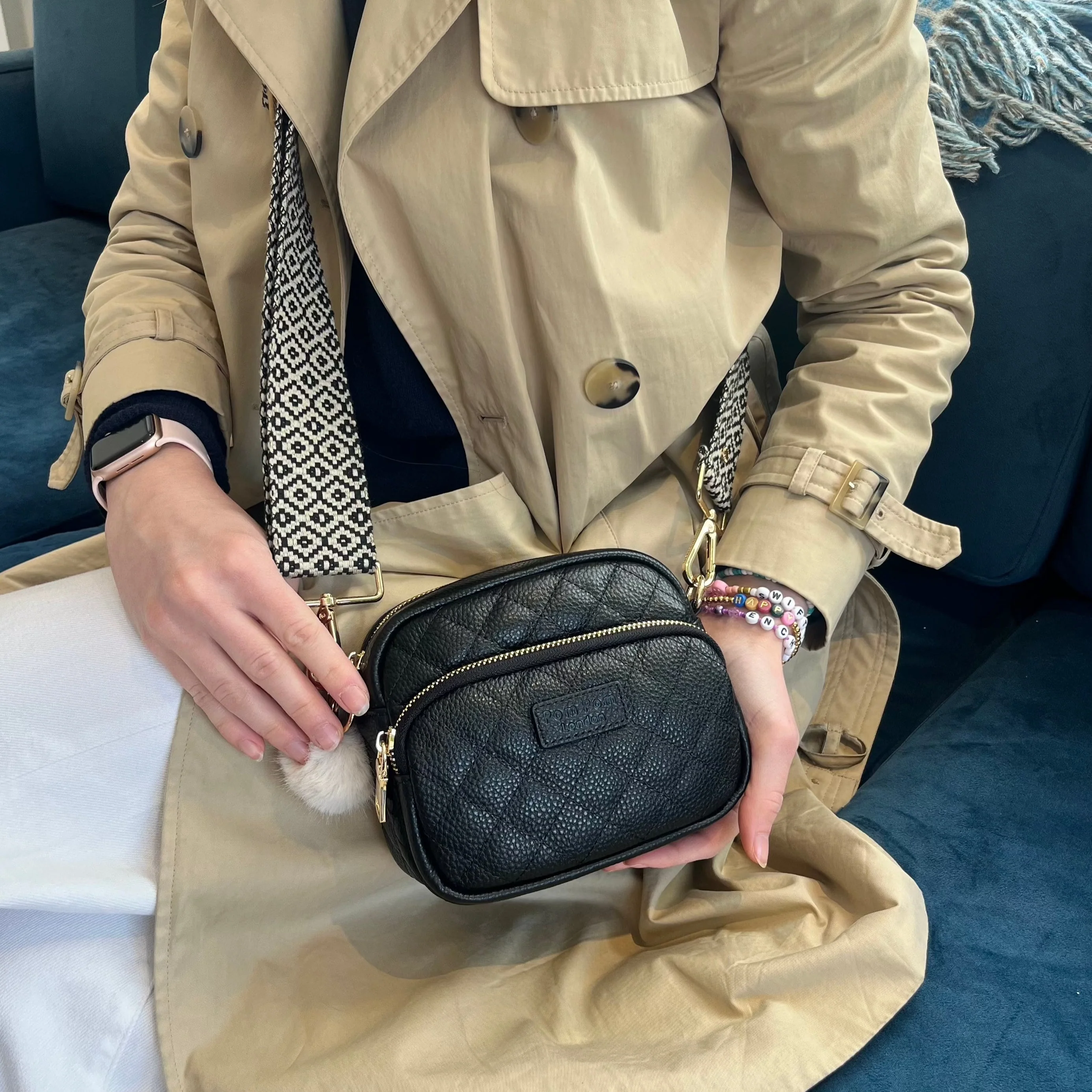 Quilted Original MINI Bag Black & Accessories - Image 6