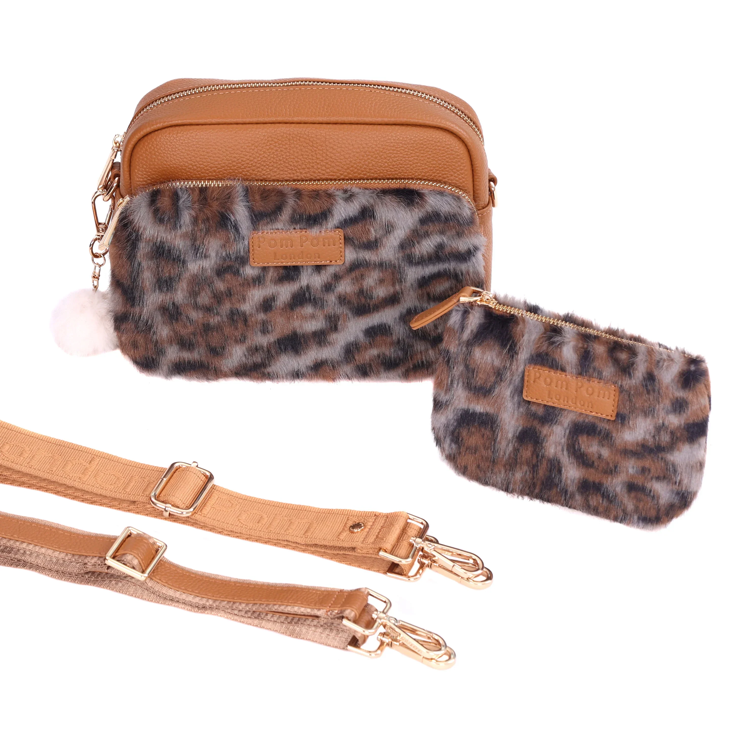Original Plus Bag Leopard Print Faux Fur Maple Bundle