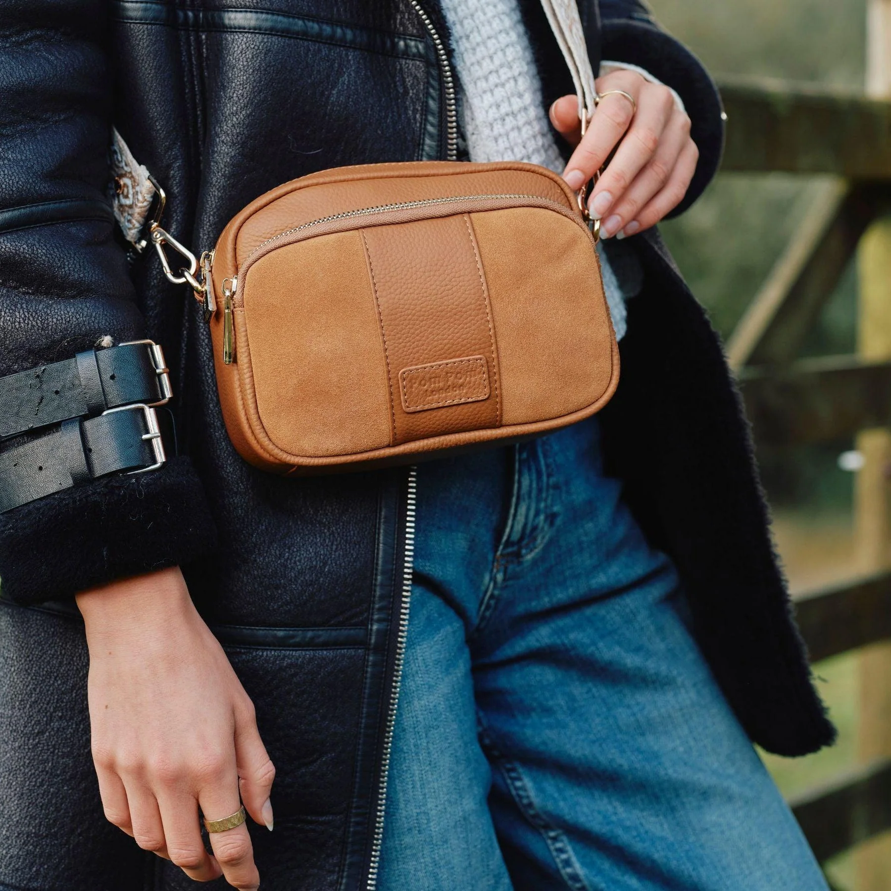 Original Suede & Leather Bag Maple - Image 6