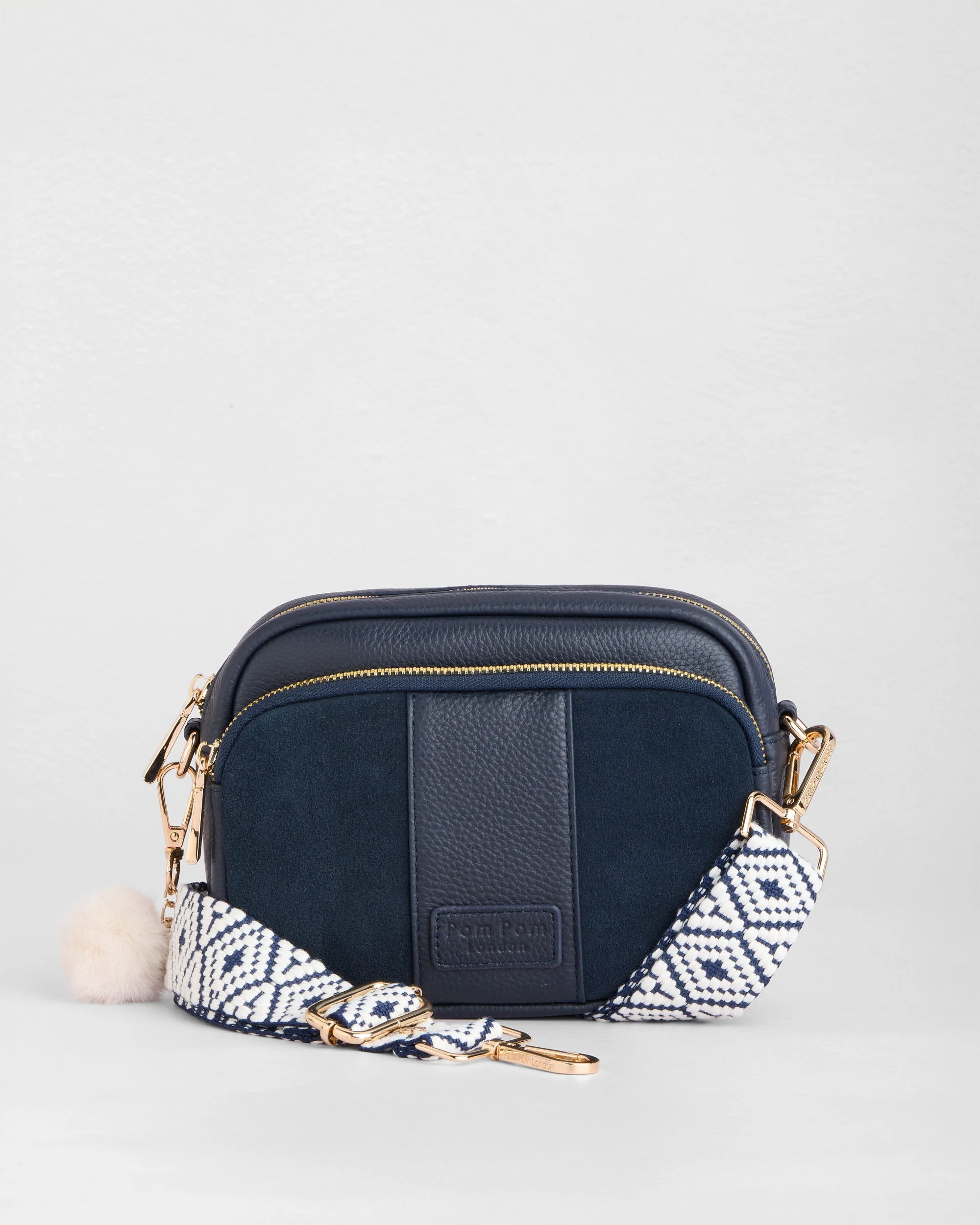 Original Suede & Leather Bag Navy - Image 3