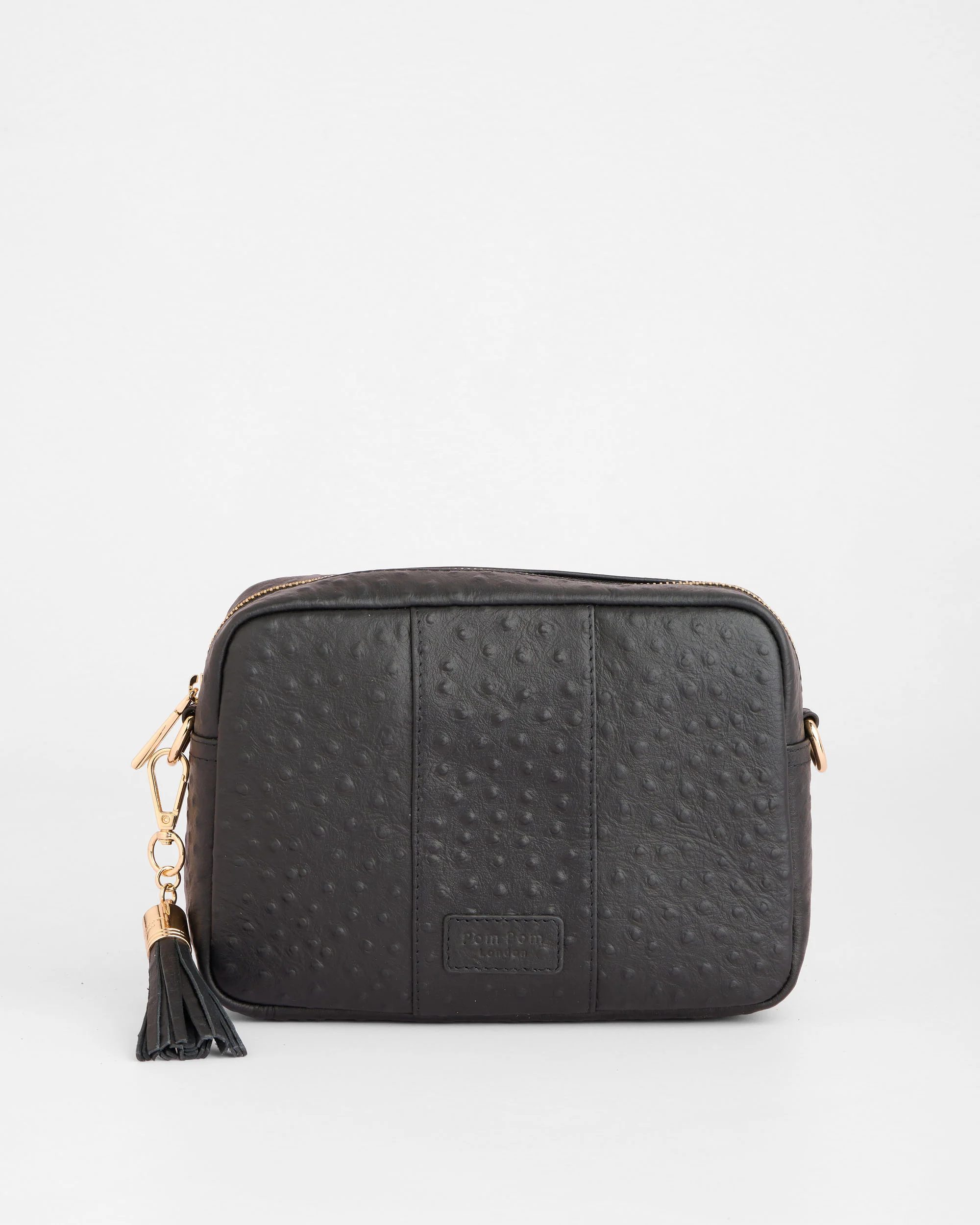 Pom Pom London City Bag Ostrich Black