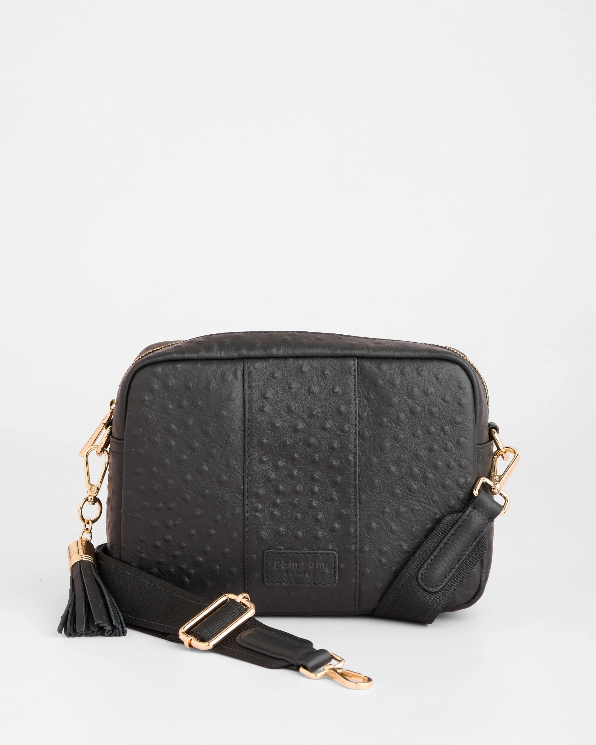 Pom Pom London City Bag Ostrich Black - Image 4