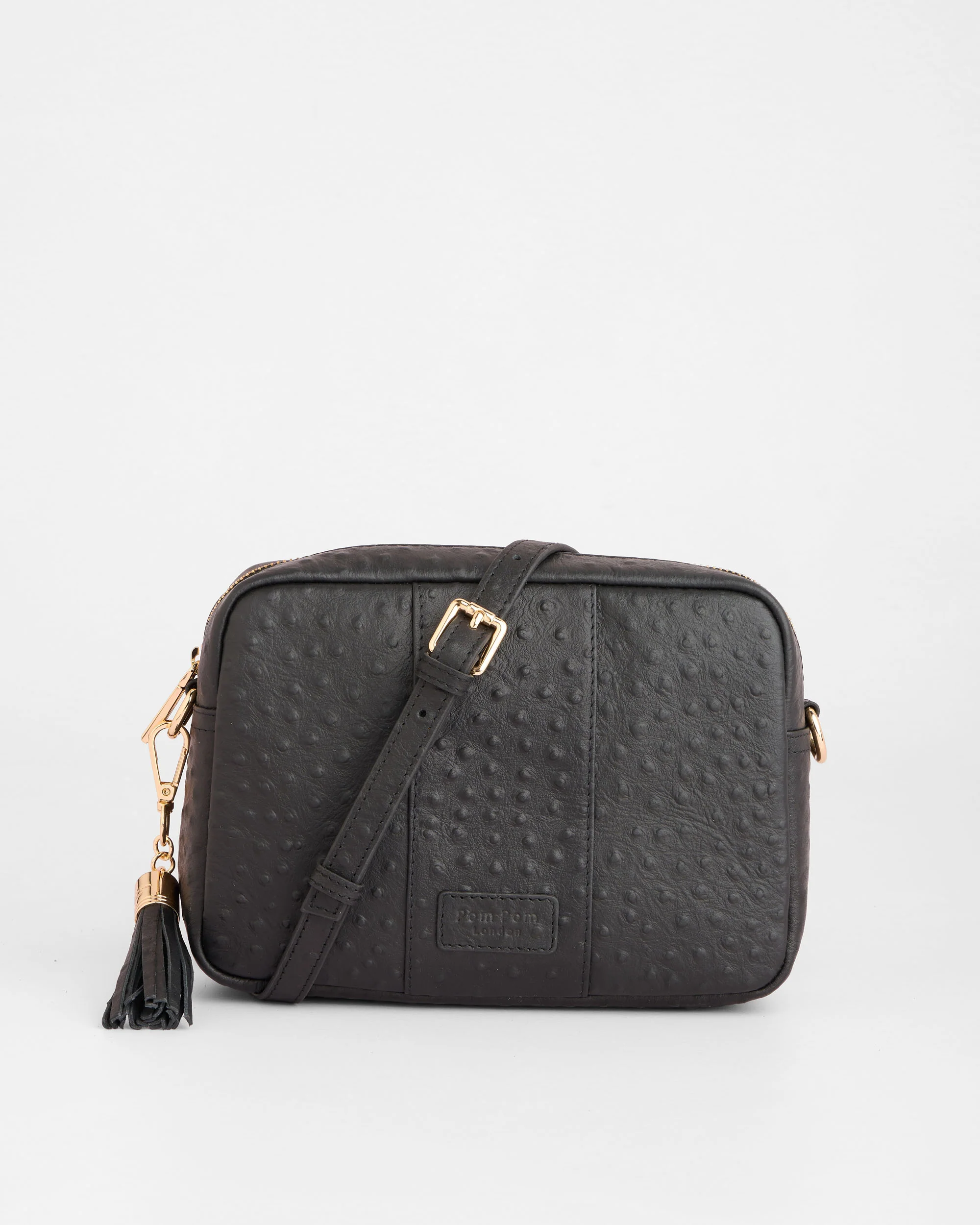 Pom Pom London City Bag Ostrich Black - Image 5