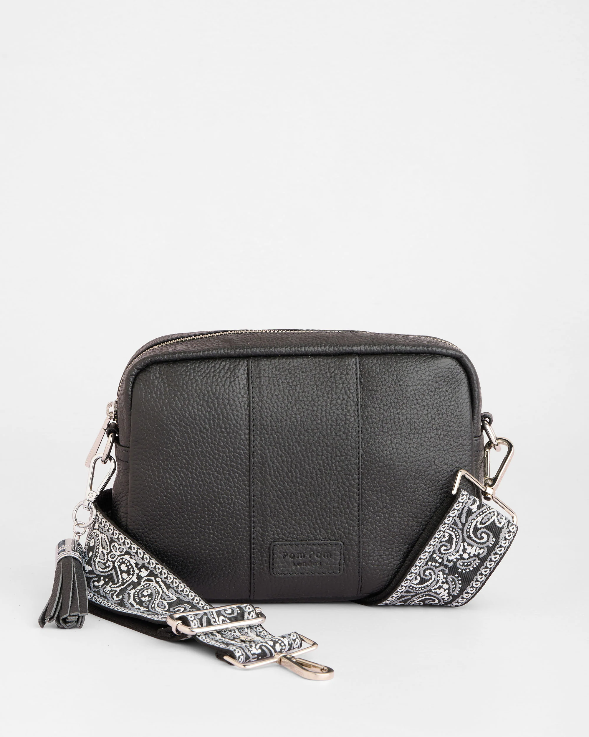 Pom Pom London City Bag Black Silver Hardware - Image 5