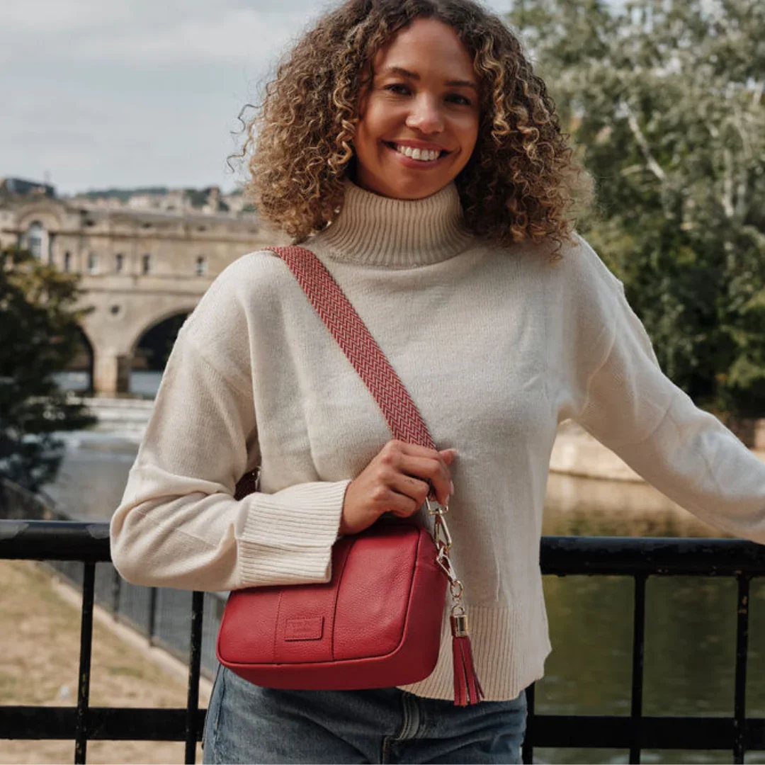 Pom Pom London City Bag Crimson Red - Image 5