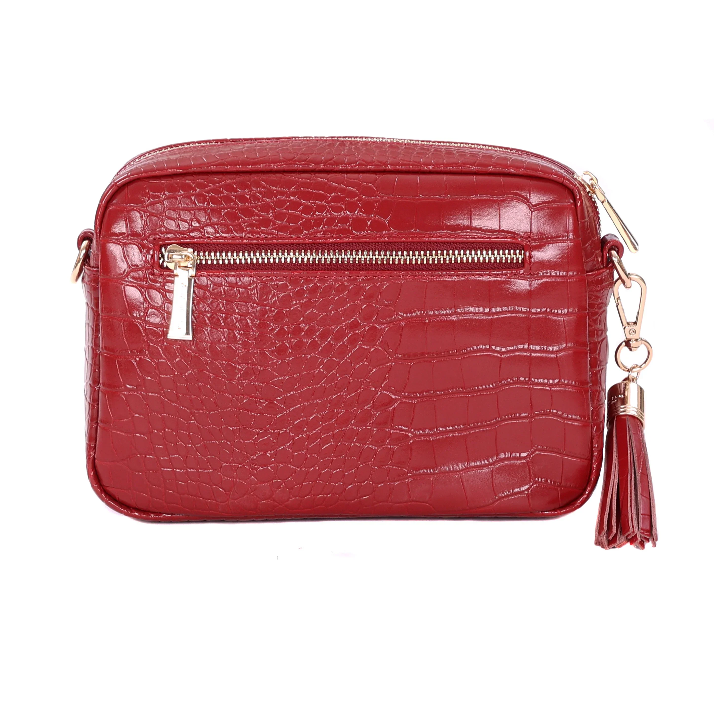 Pom Pom London City Bag Croc Berry Red - Image 4