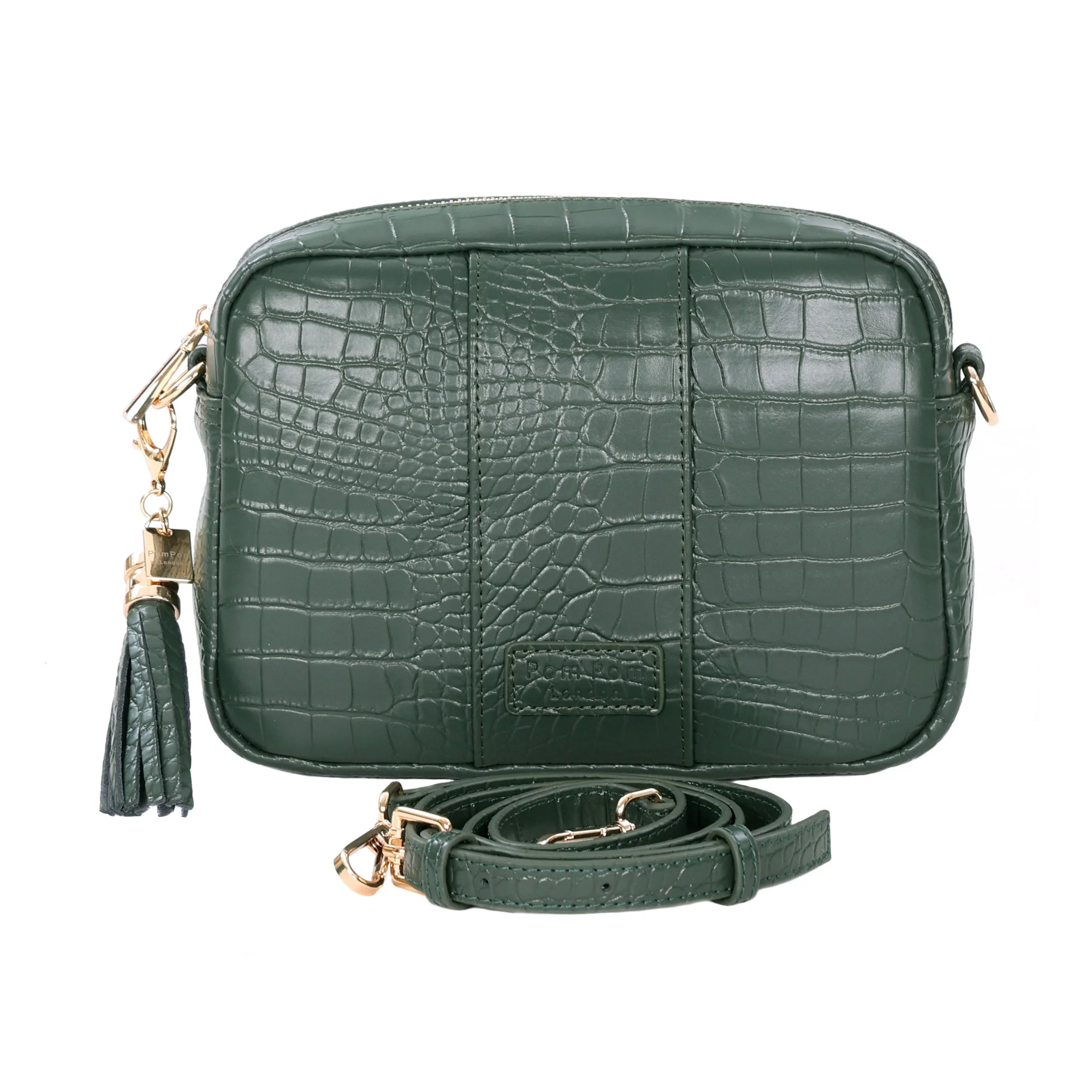 Pom Pom London City Bag Croc Pine Green - Image 3