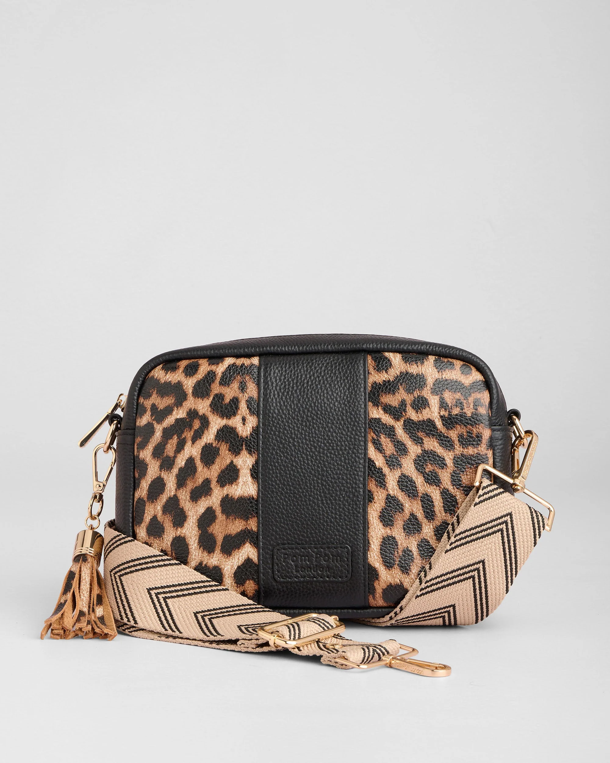 Pom Pom London City Bag Leopard Print Black - Image 5
