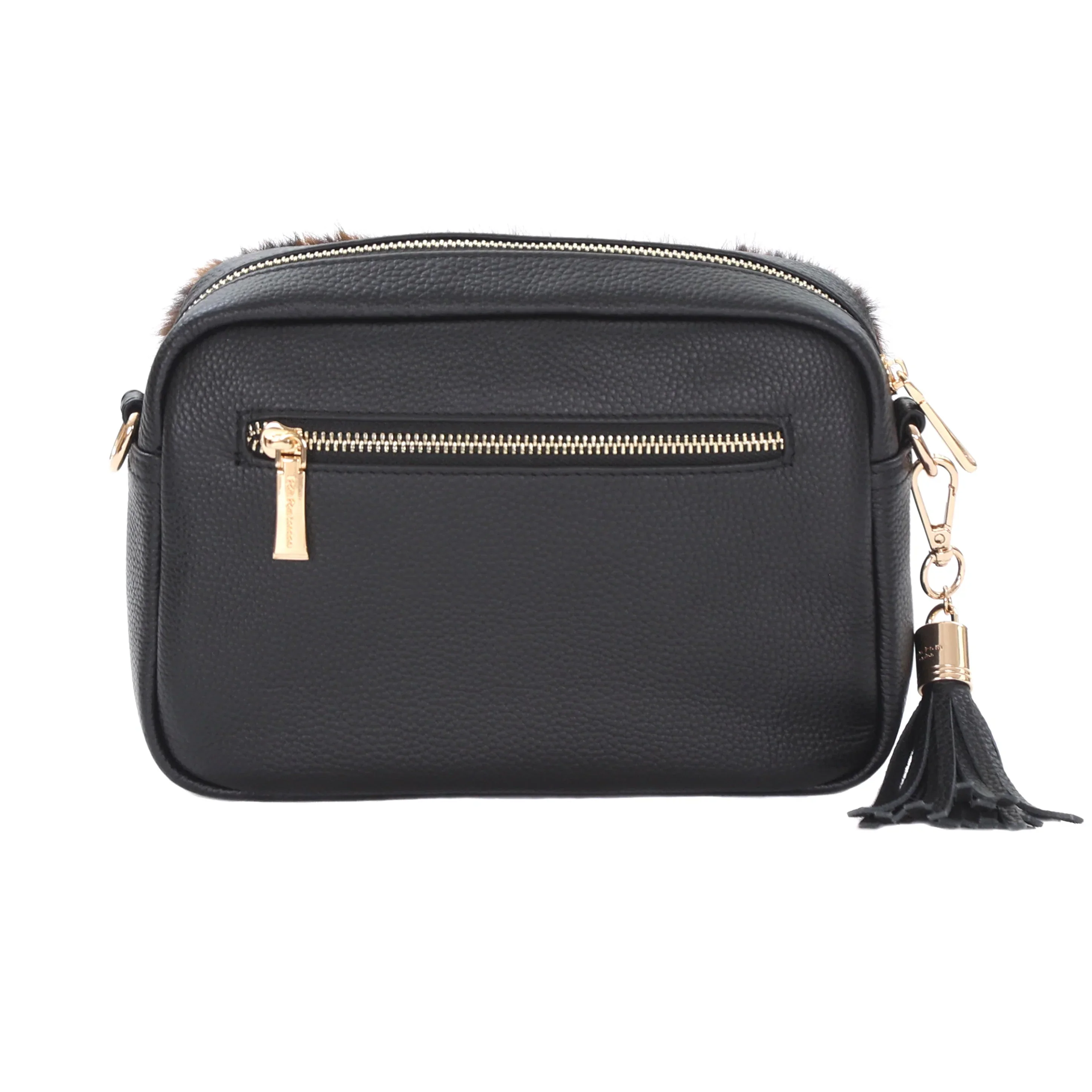 Pom Pom London City Bag Leopard Print Faux Fur Black Bundle - Image 3