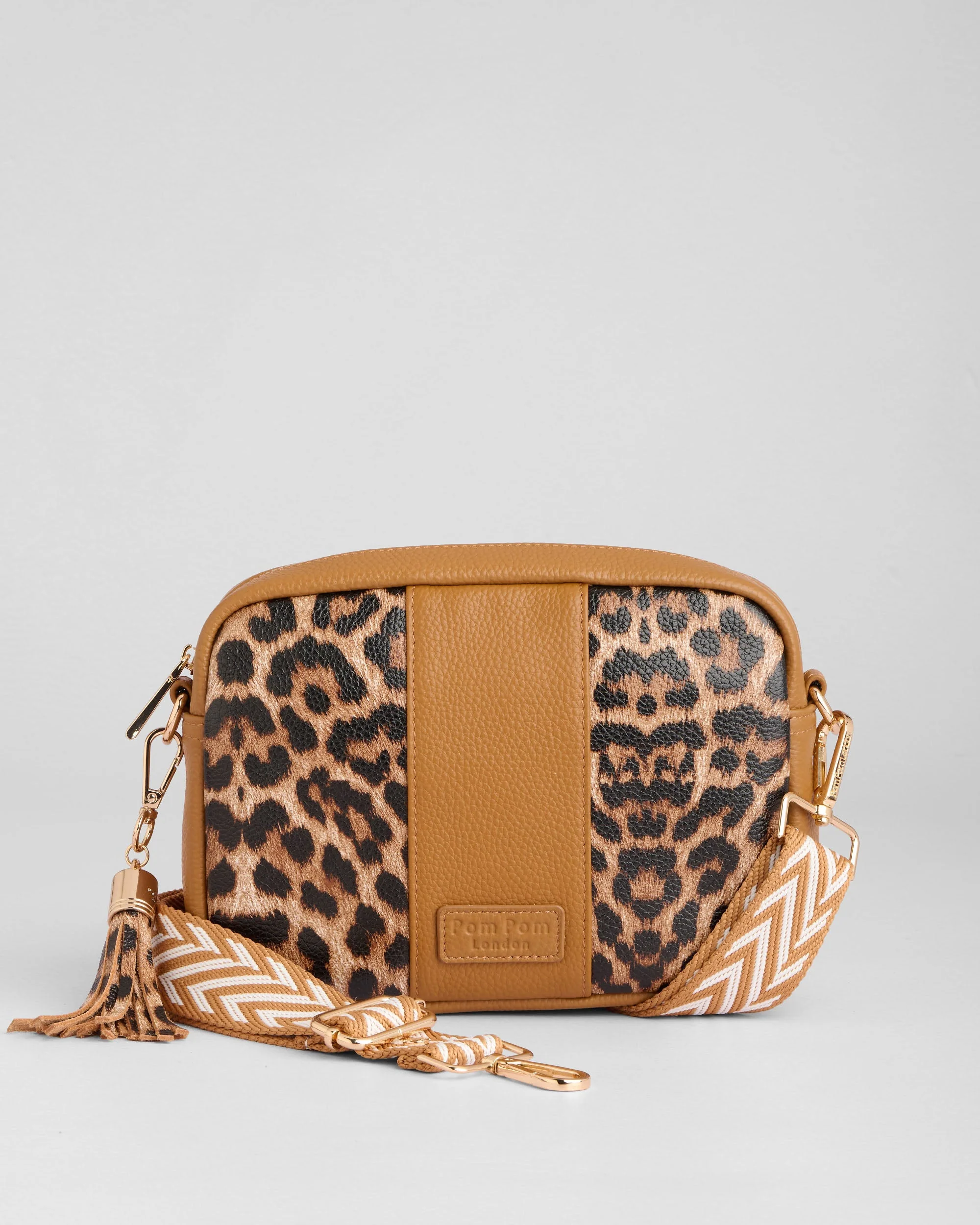 Pom Pom London City Bag Leopard Print Maple - Image 4