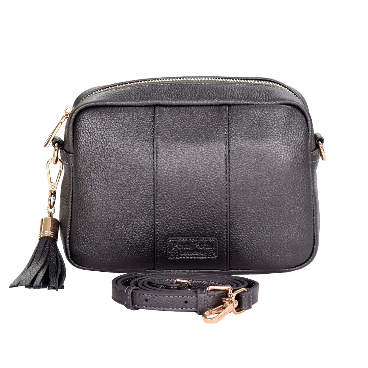 Pom Pom London City Bag Metallic Pewter - Image 4