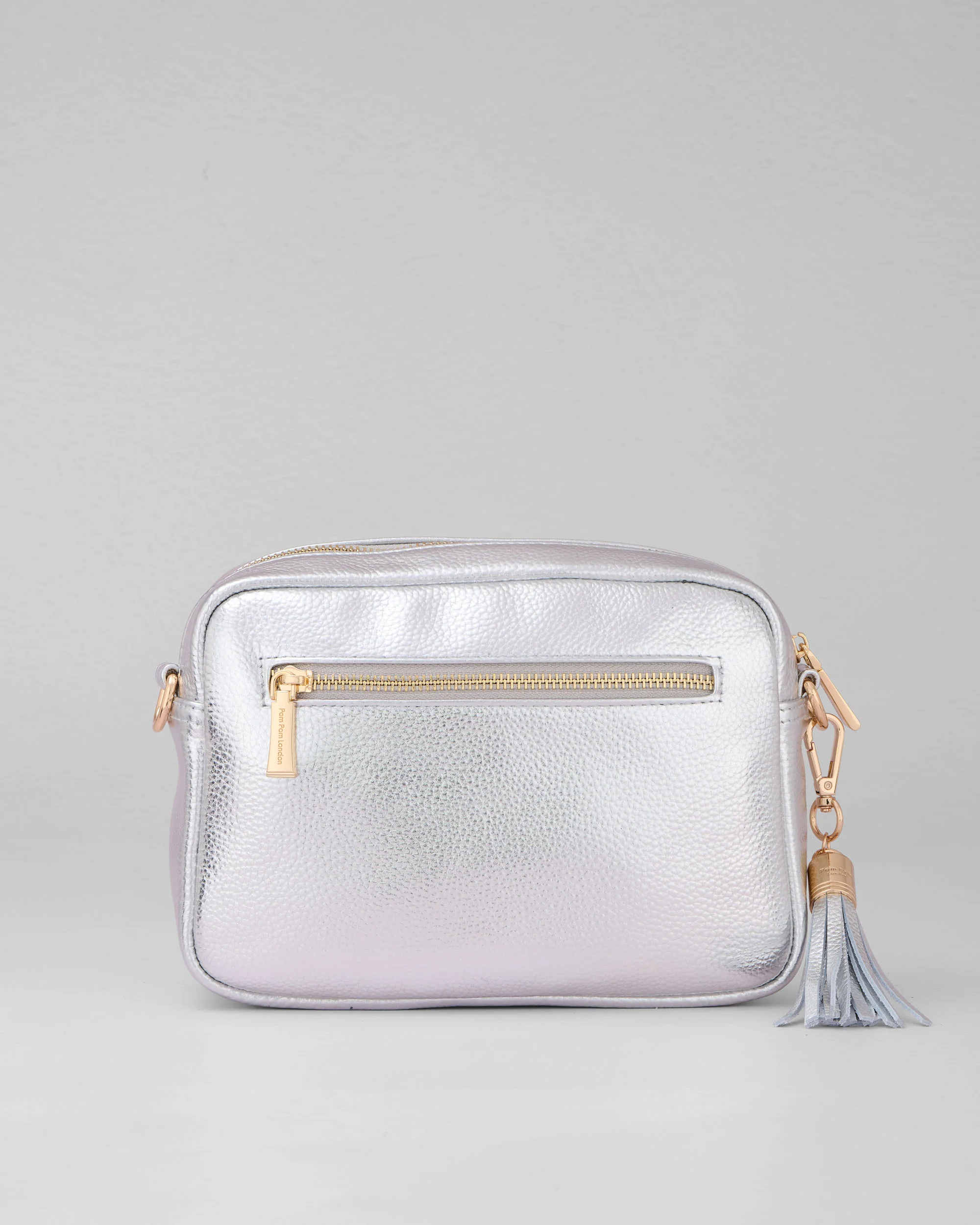 Pom Pom London City Bag Metallic Silver - Image 3