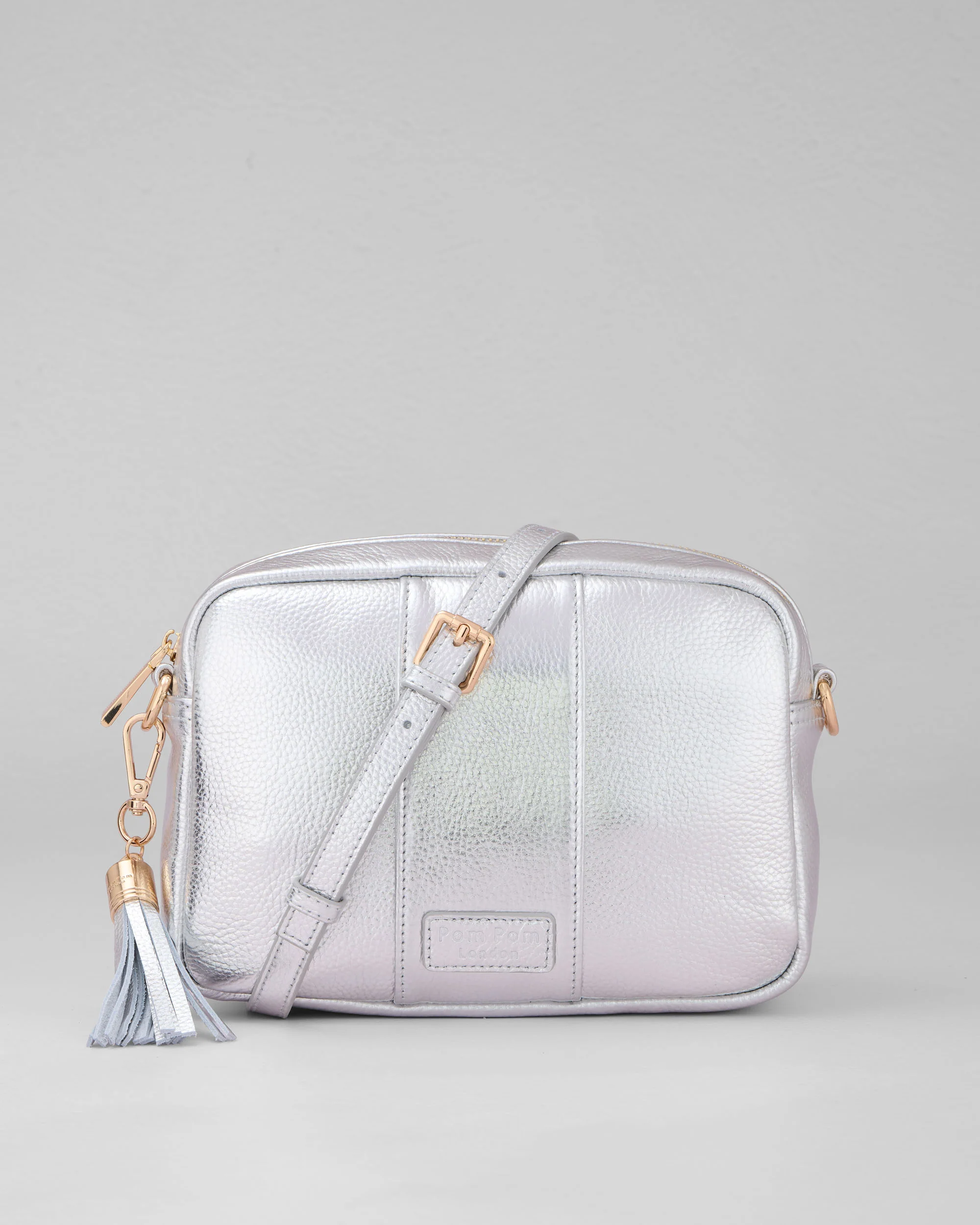Pom Pom London City Bag Metallic Silver - Image 4