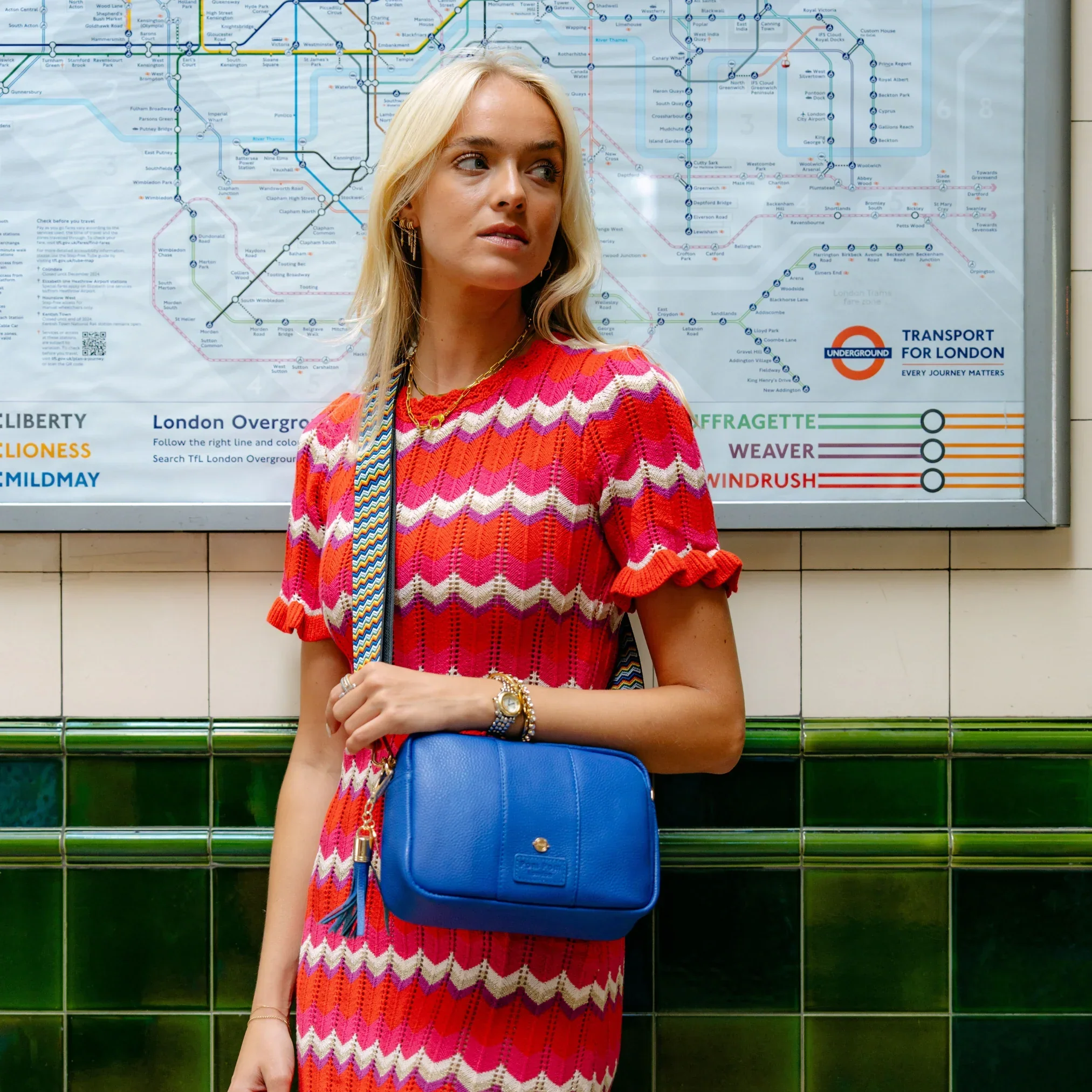 Pom Pom London City Bag Piccadilly Line Blue - Image 2