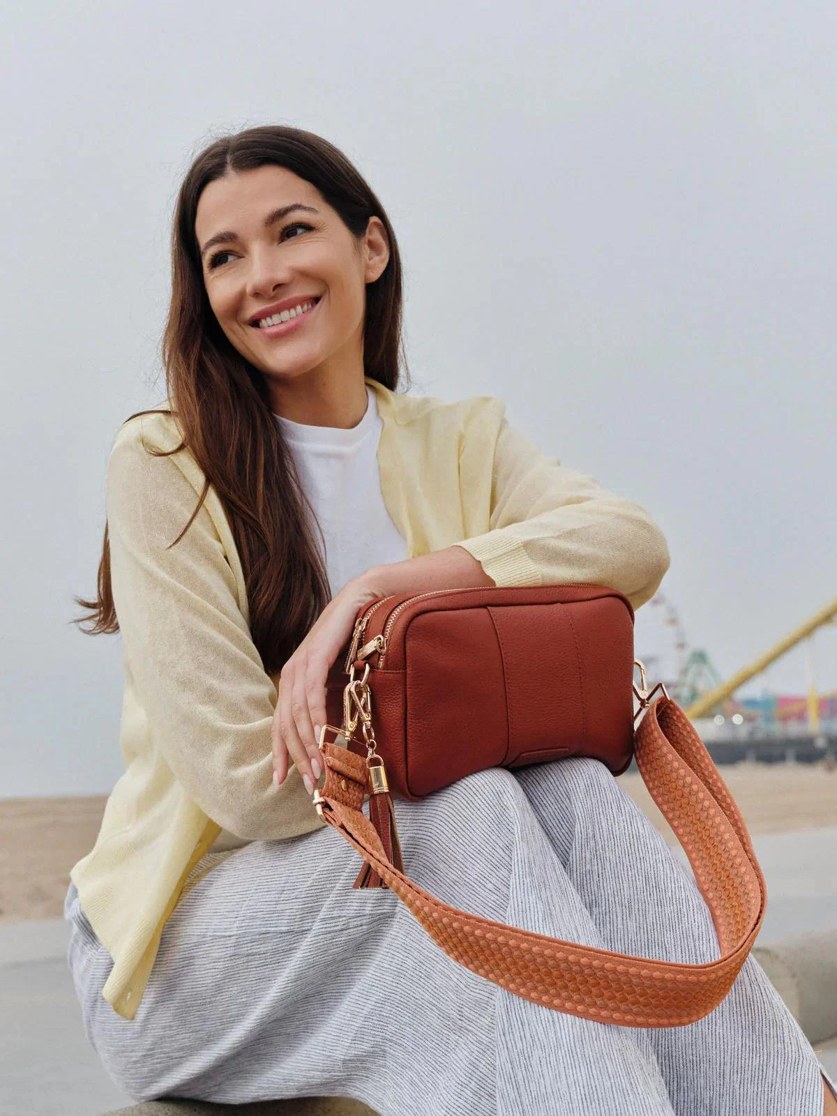 Pom Pom London City Duo Bag Burnt Orange - Image 6