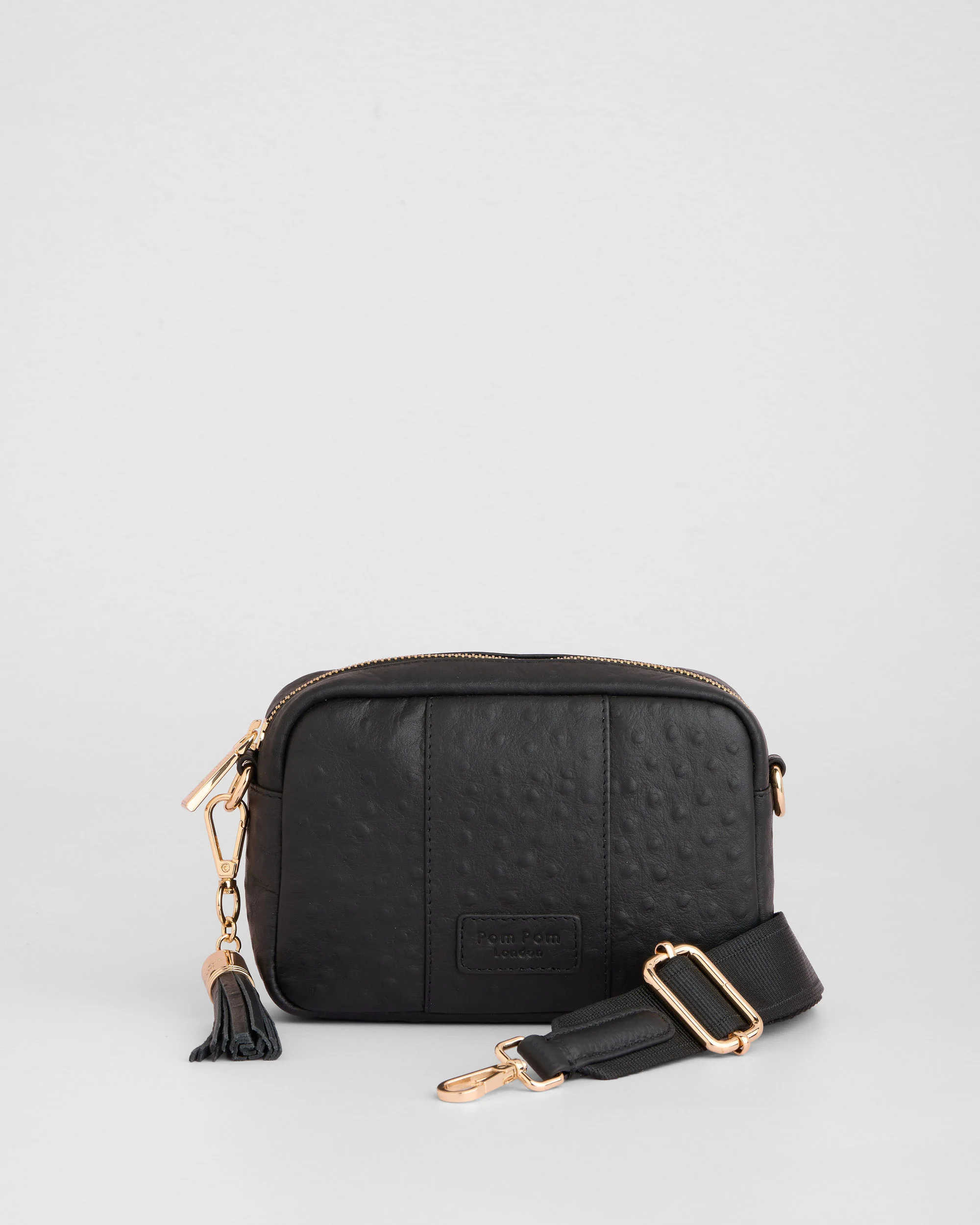 Pom Pom London City MINI Bag Ostrich Black - Image 4