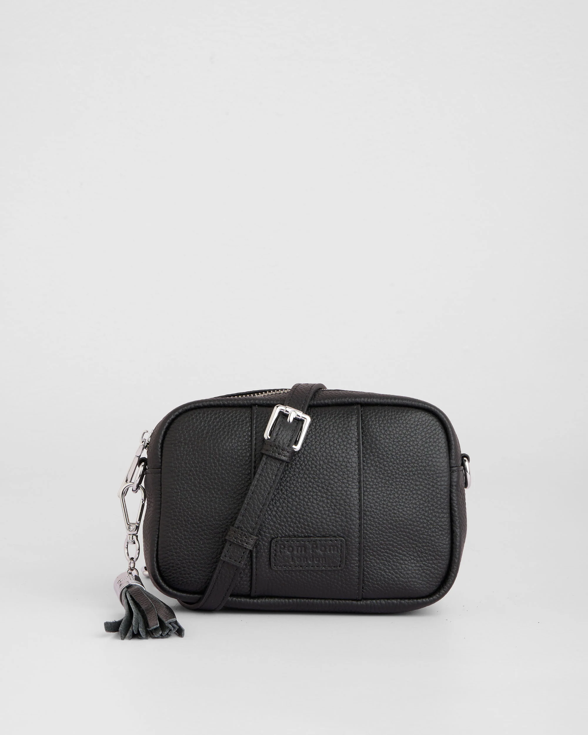 Pom Pom London City MINI Bag Black Silver Hardware - Image 4