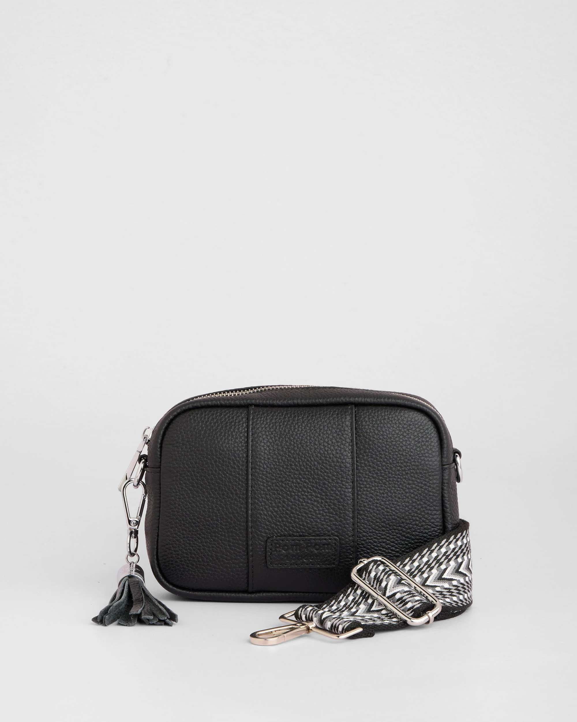 Pom Pom London City MINI Bag Black Silver Hardware - Image 5