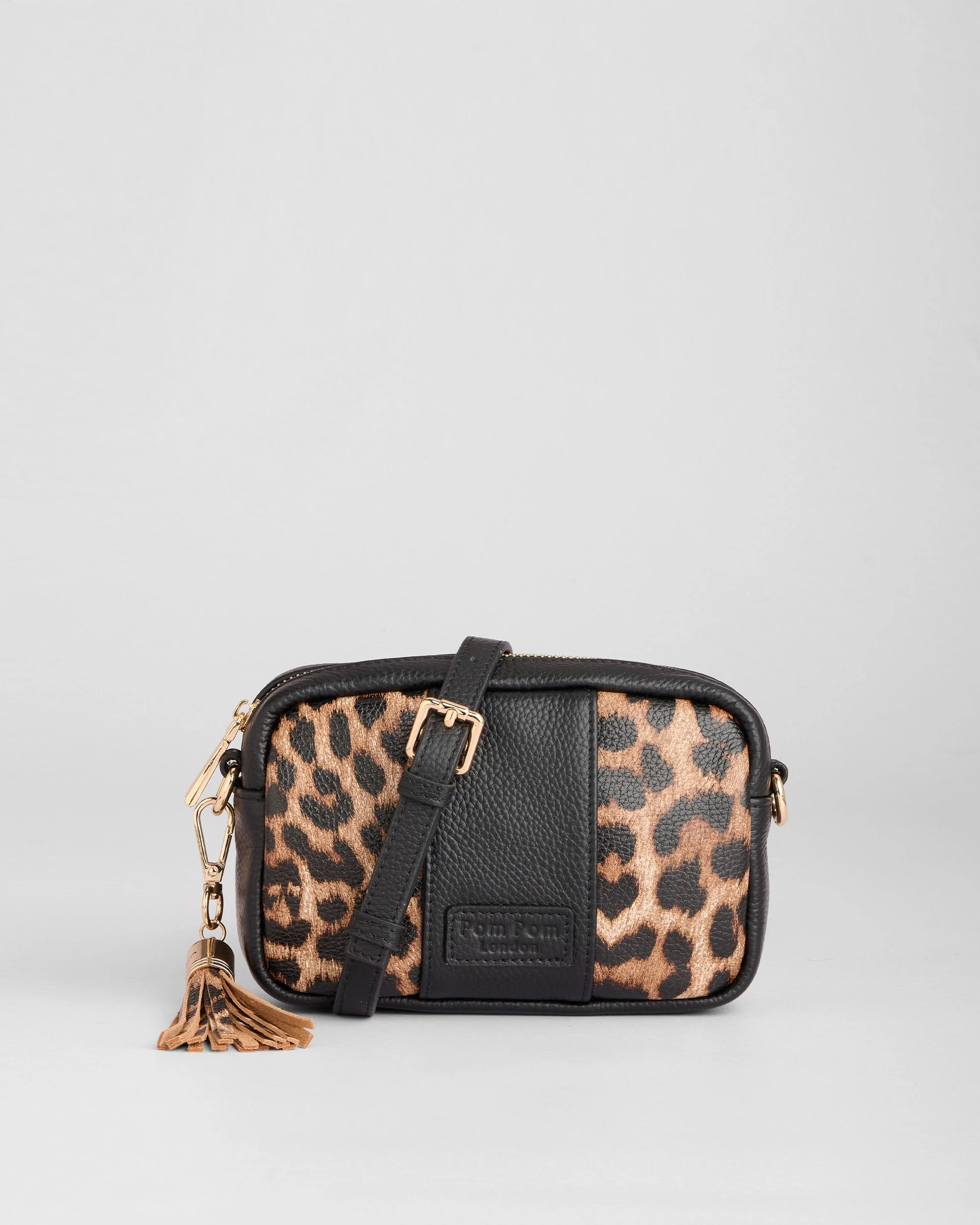 Pom Pom London City MINI Bag Leopard Print Black - Image 3