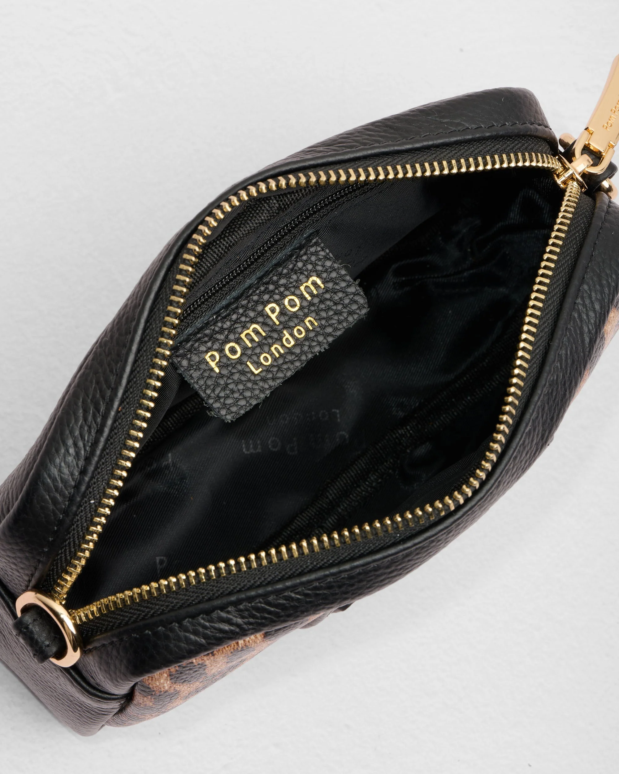Pom Pom London City MINI Bag Leopard Print Black - Image 5