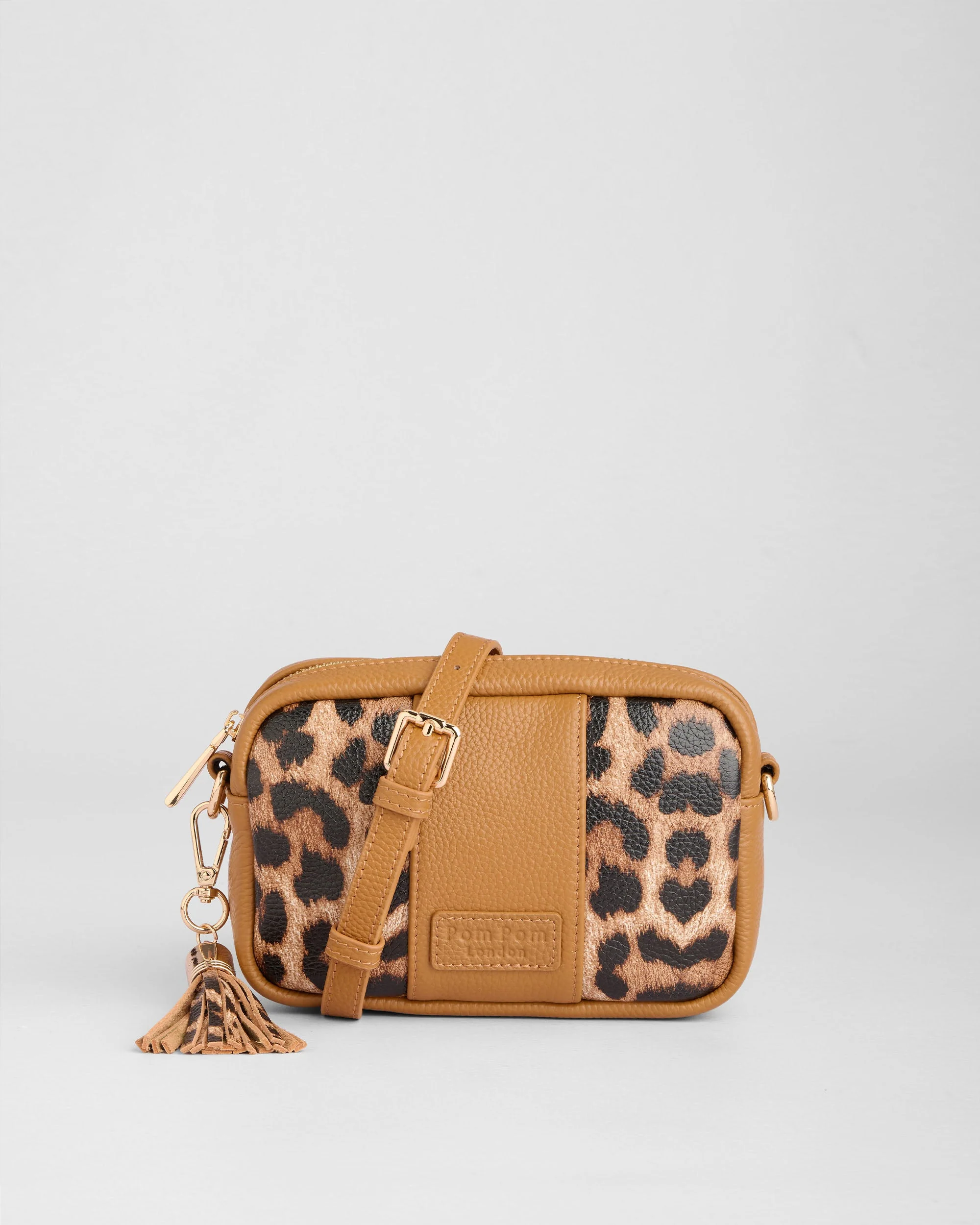 Pom Pom London City MINI Bag Leopard Print Maple - Image 3
