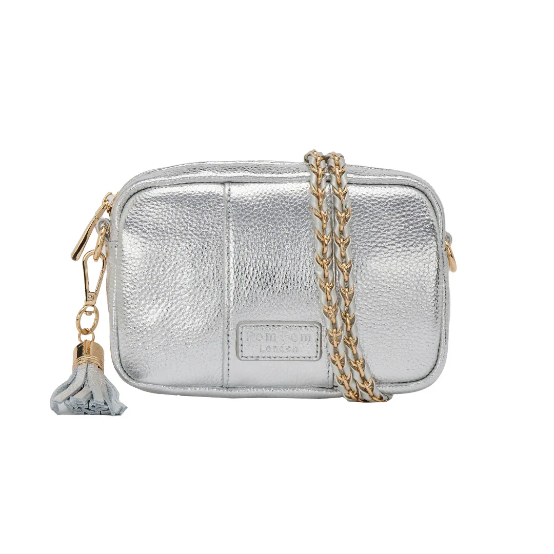 Pom Pom London City MINI Bag Metallic Silver - Image 3