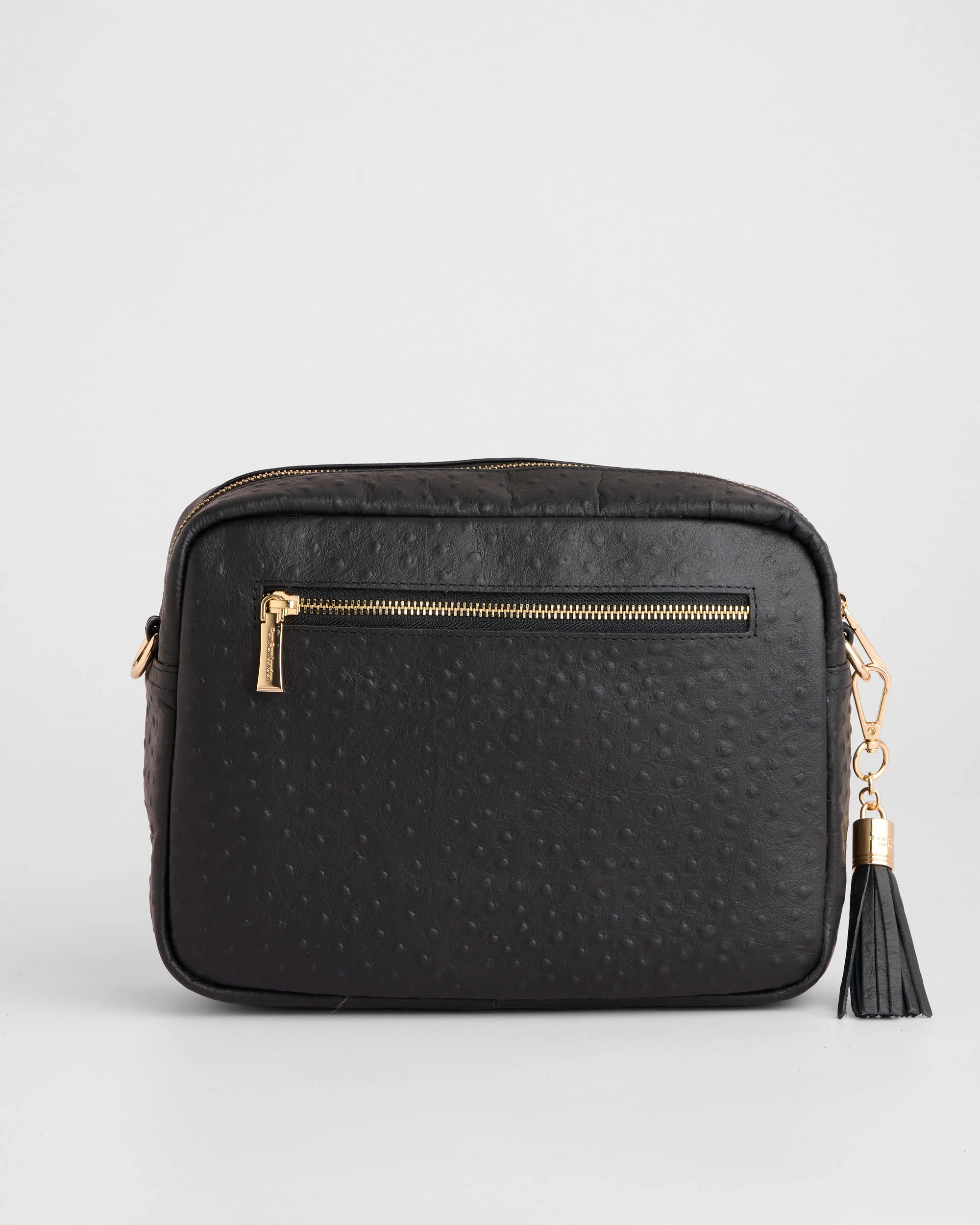 Pom Pom London City Plus Bag Ostrich Black - Image 3