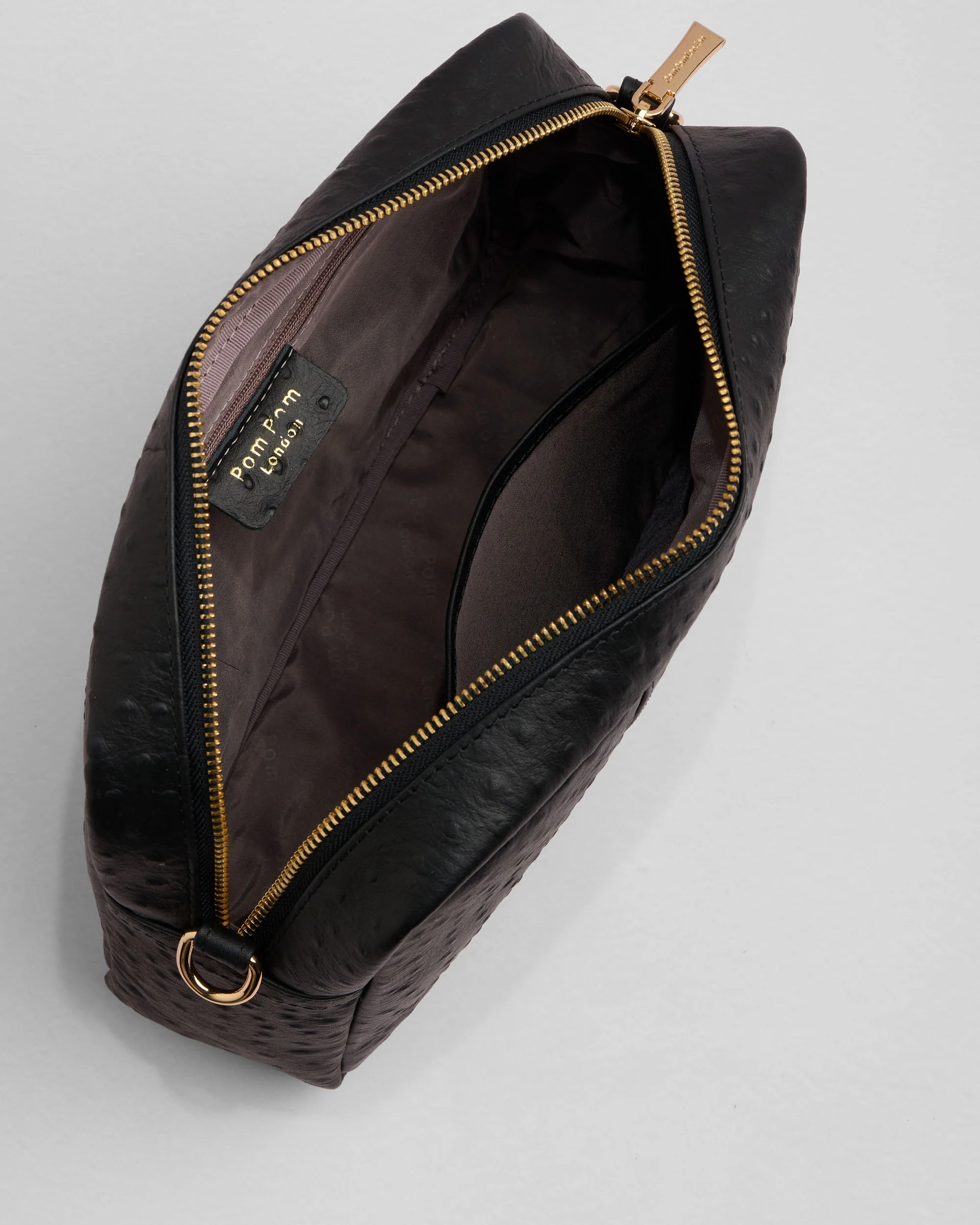 Pom Pom London City Plus Bag Ostrich Black - Image 6