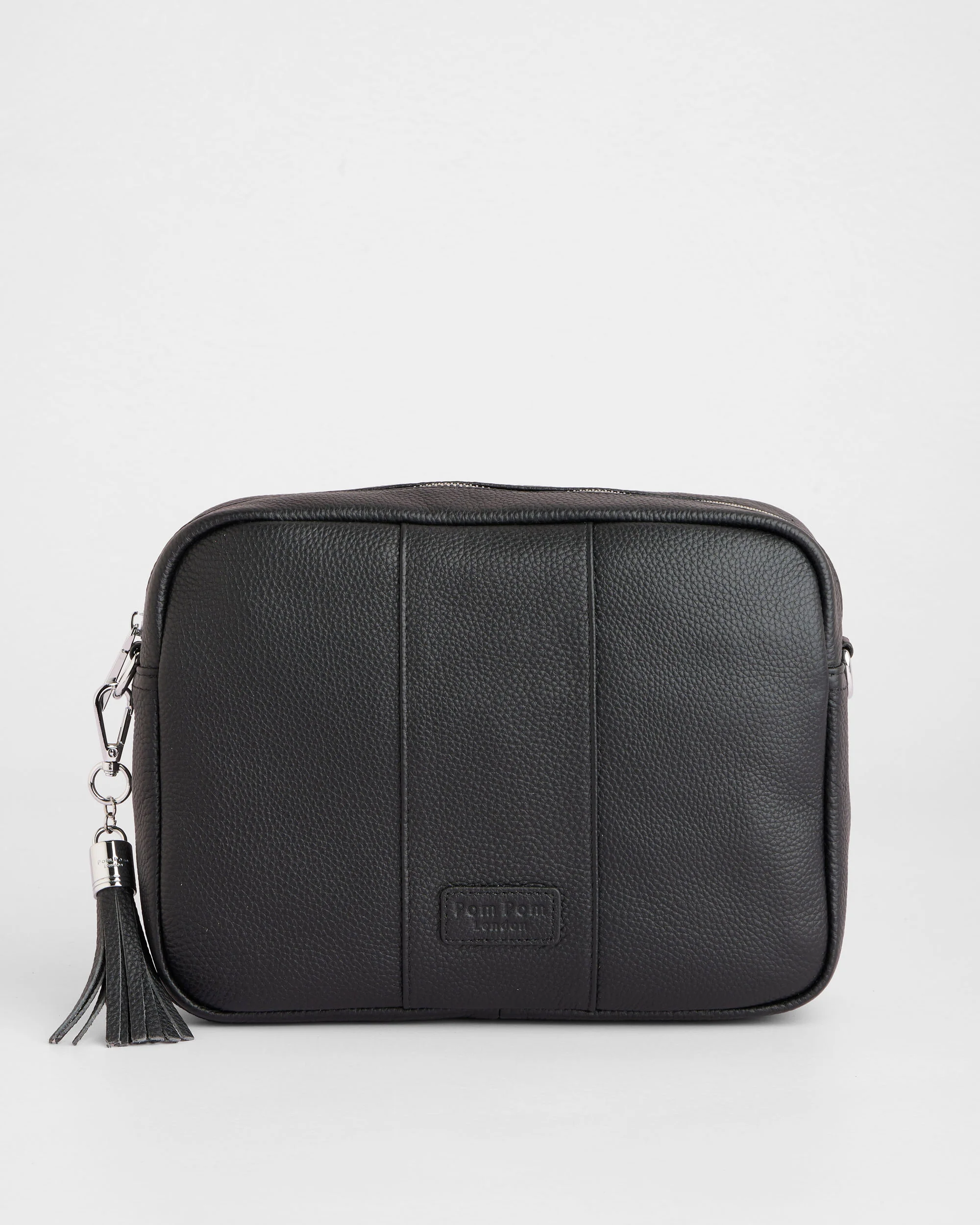 Pom Pom London City Plus Bag Black Silver Hardware