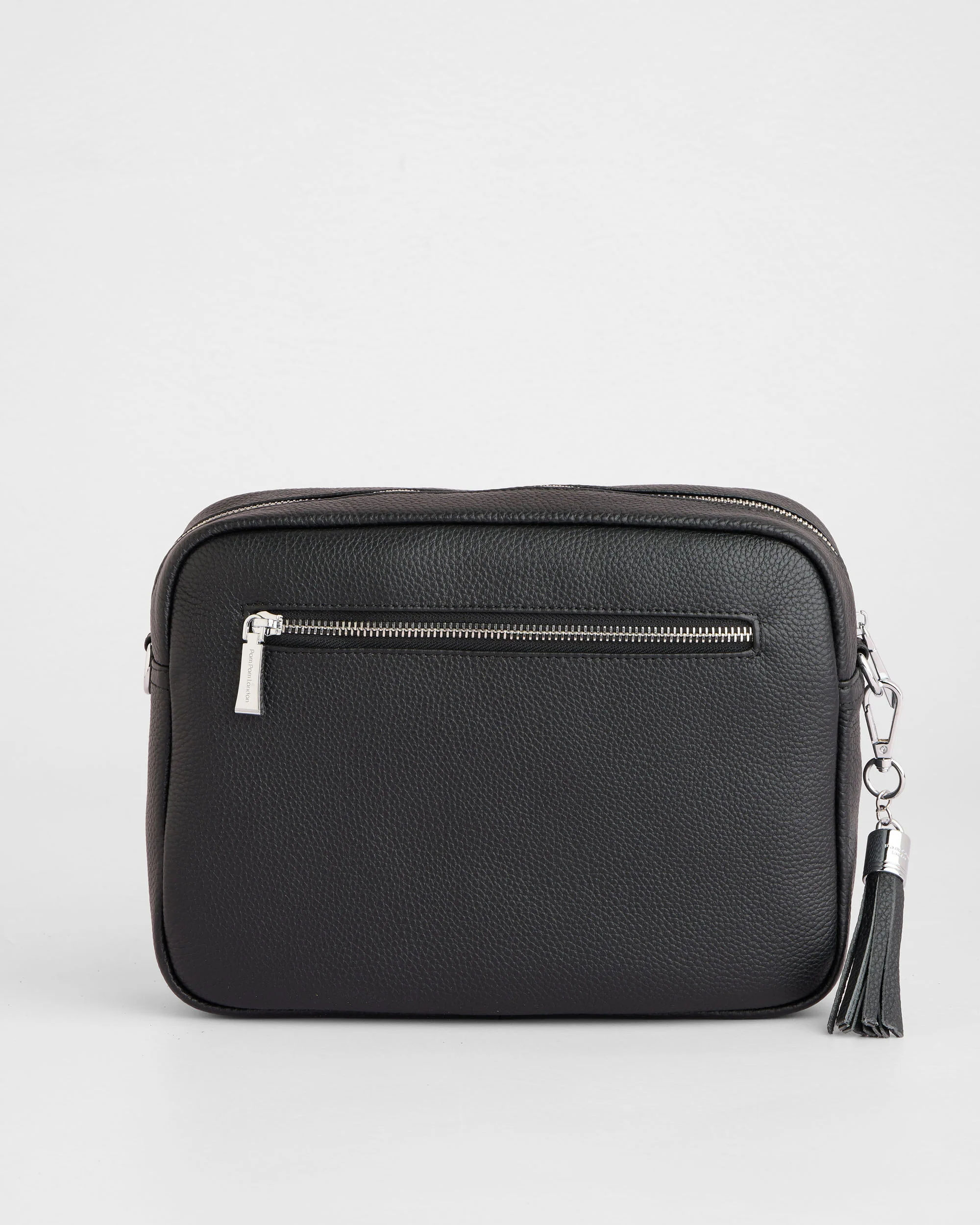 Pom Pom London City Plus Bag Black Silver Hardware - Image 3