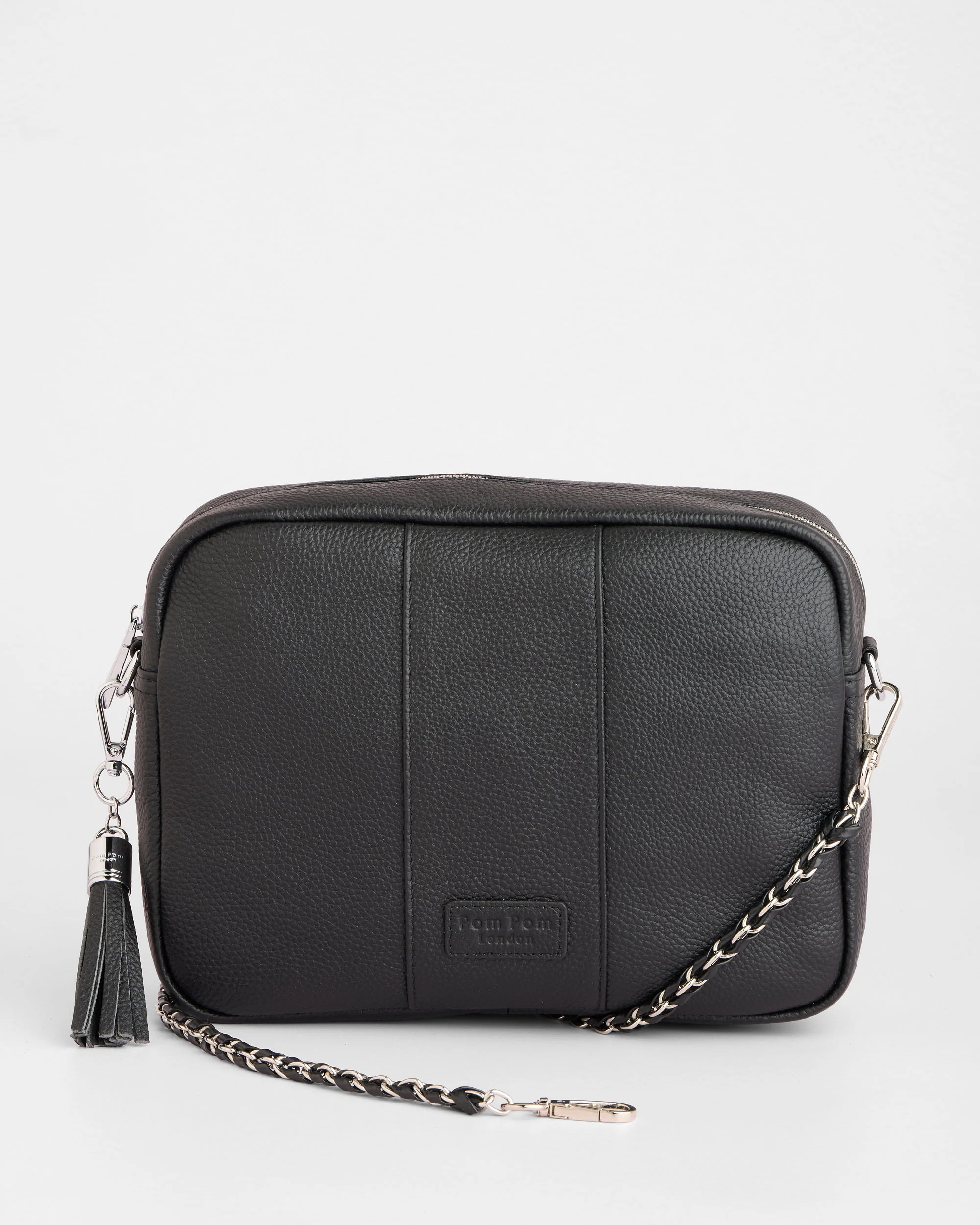 Pom Pom London City Plus Bag Black Silver Hardware - Image 5