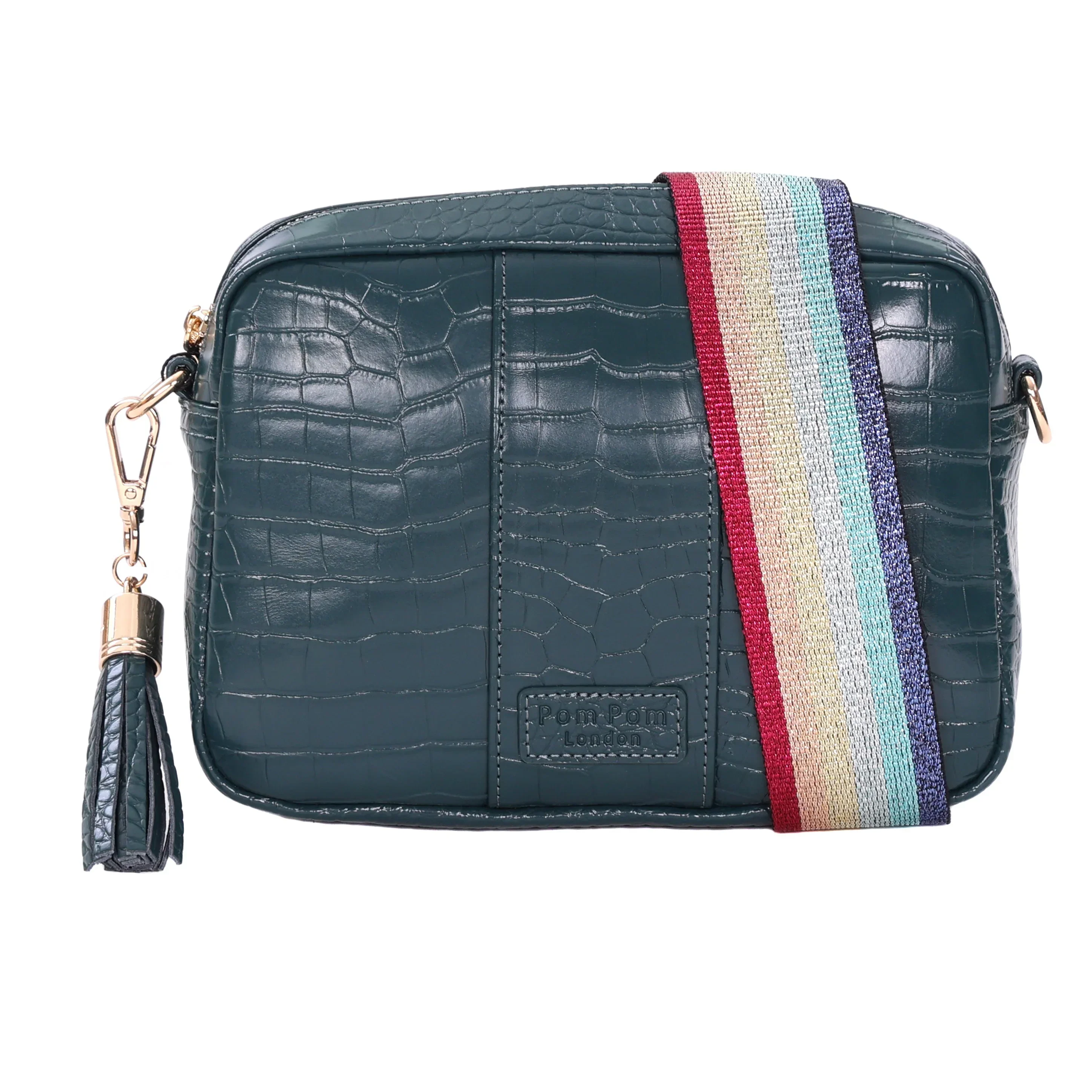Pom Pom London City Plus Bag Croc Marine Blue - Image 3