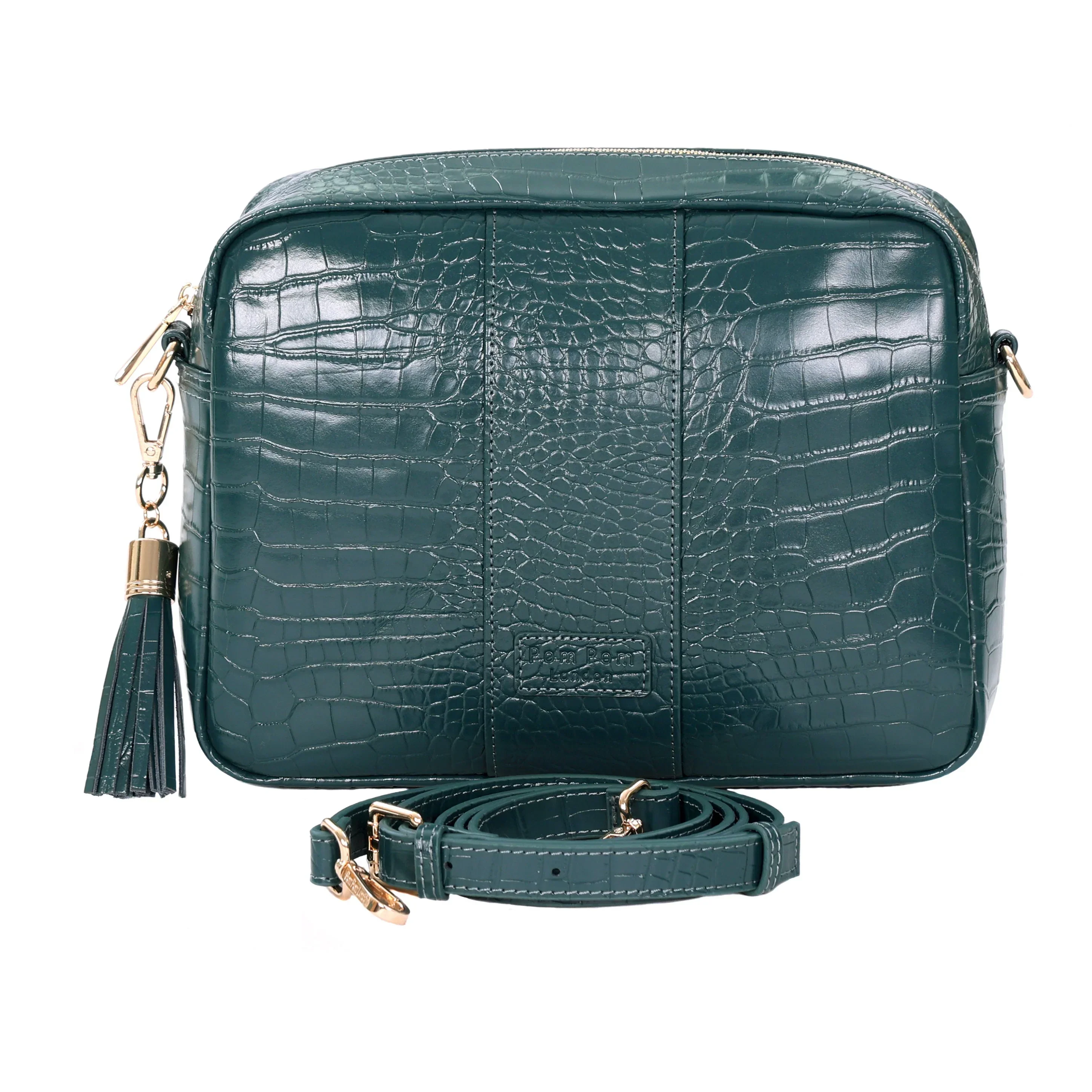 Pom Pom London City Plus Bag Croc Marine Blue - Image 4
