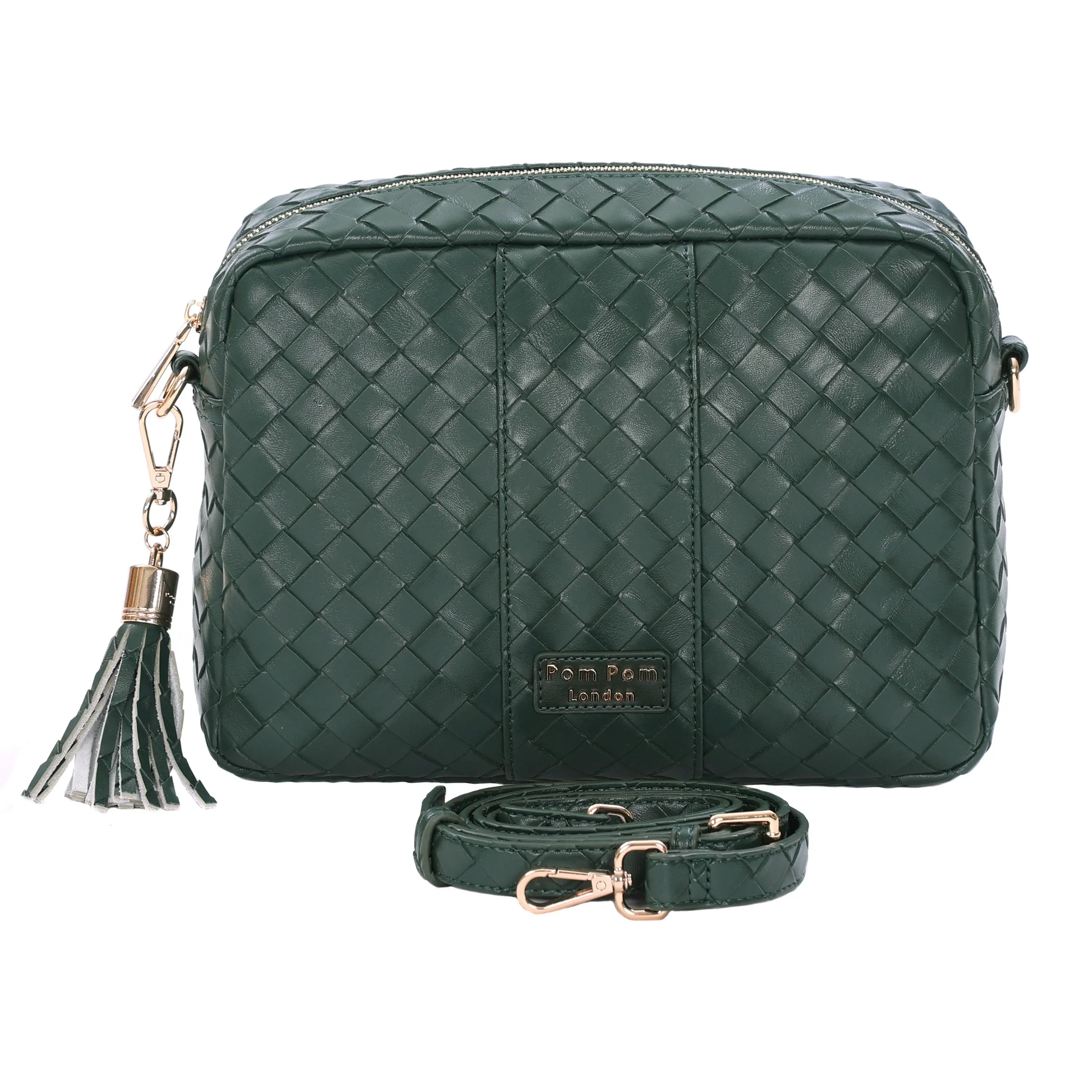 Pom Pom London City Plus Bag Lattice Green - Image 4