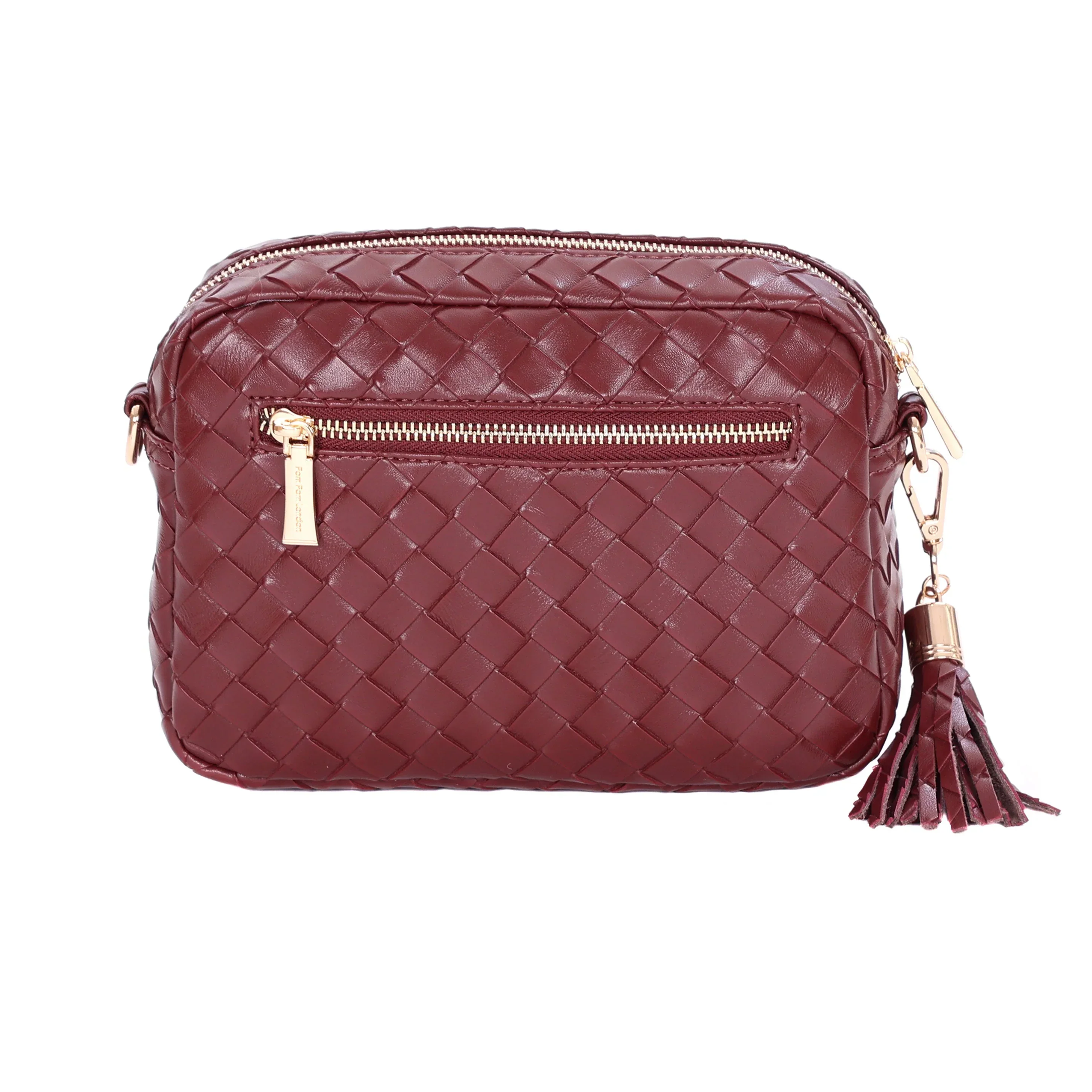 Pom Pom London City Plus Bag Lattice Wine - Image 5