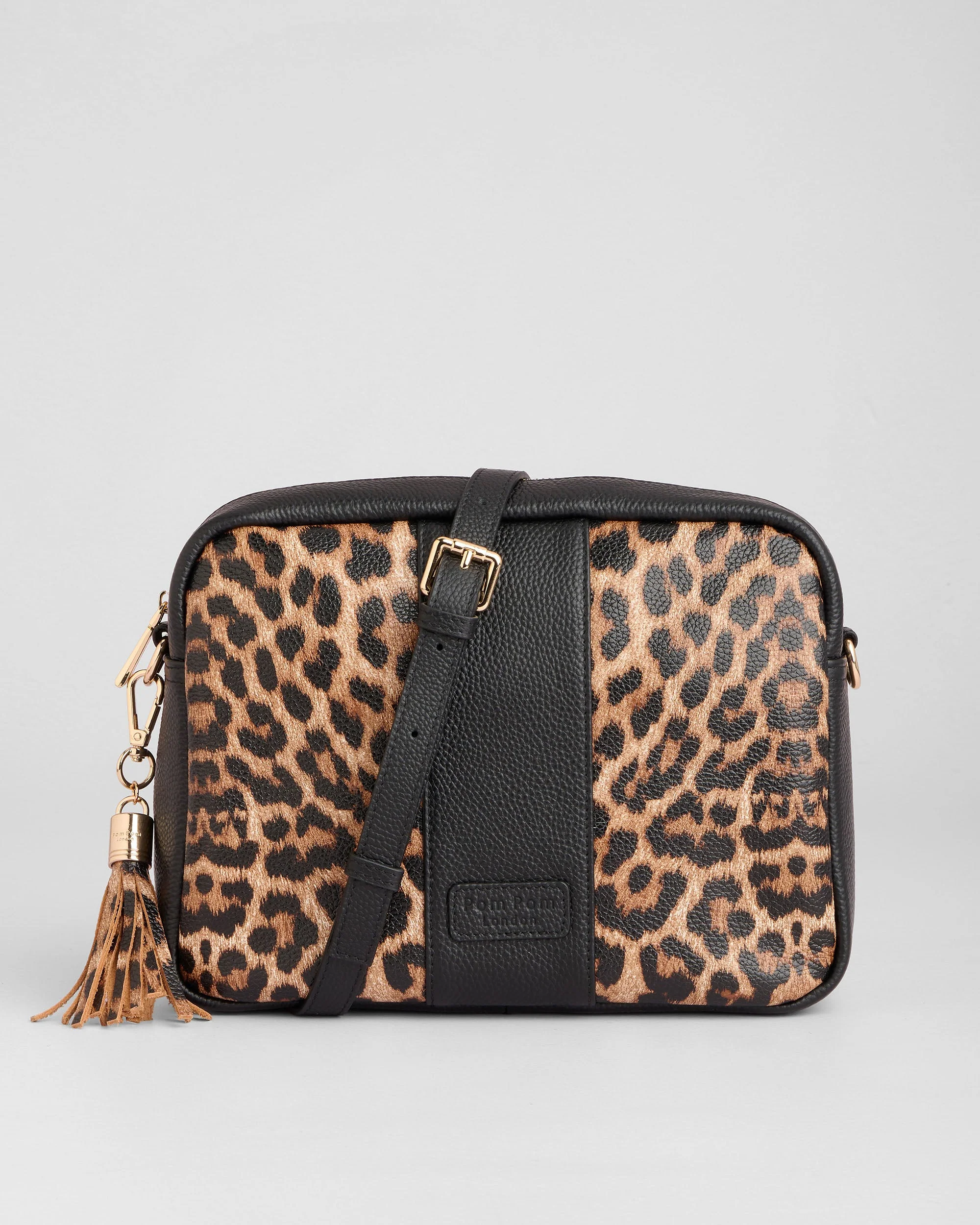Pom Pom London City Plus Bag Leopard Print Black - Image 3