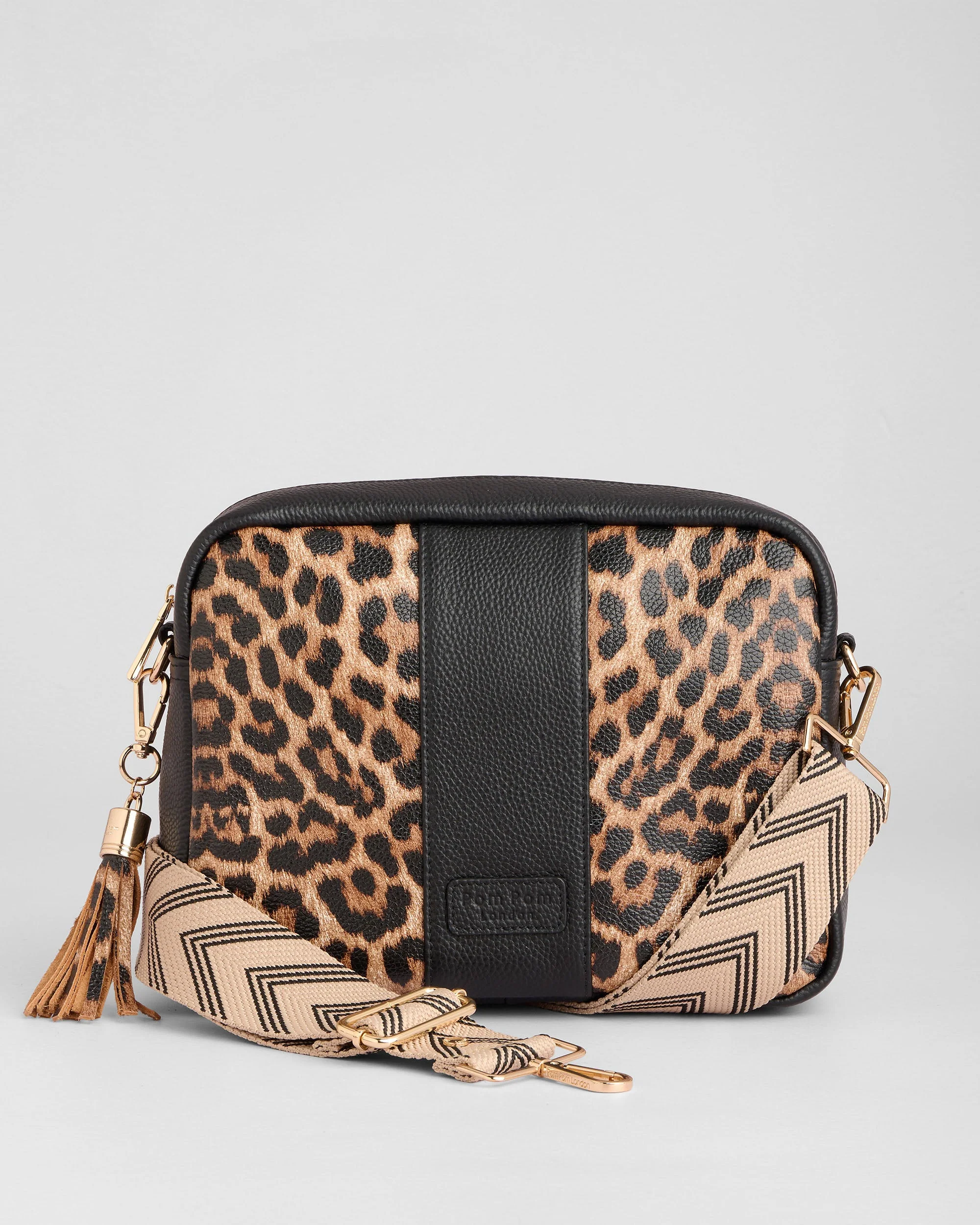 Pom Pom London City Plus Bag Leopard Print Black - Image 4