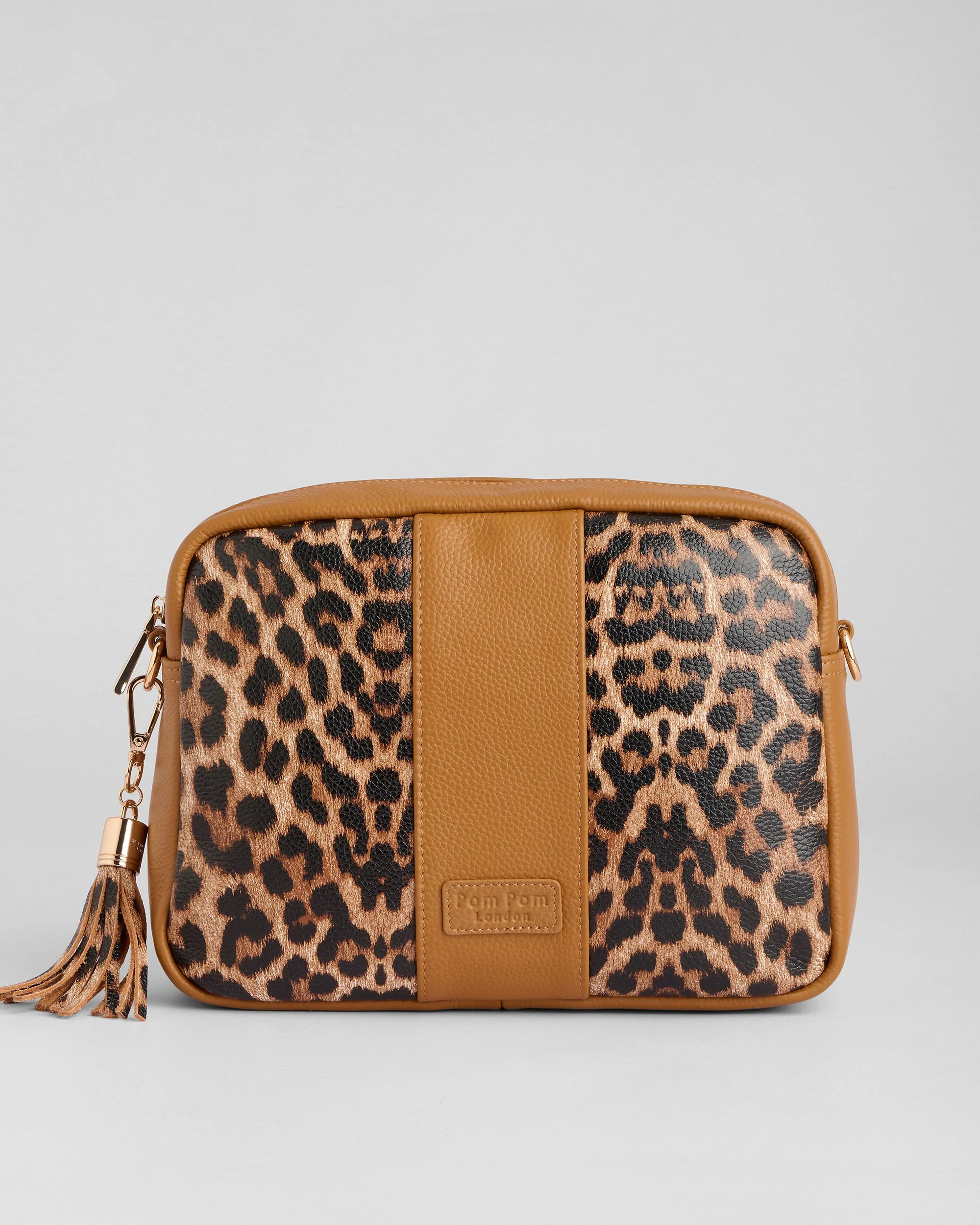 Pom Pom London City Plus Bag Leopard Print Maple - Image 3