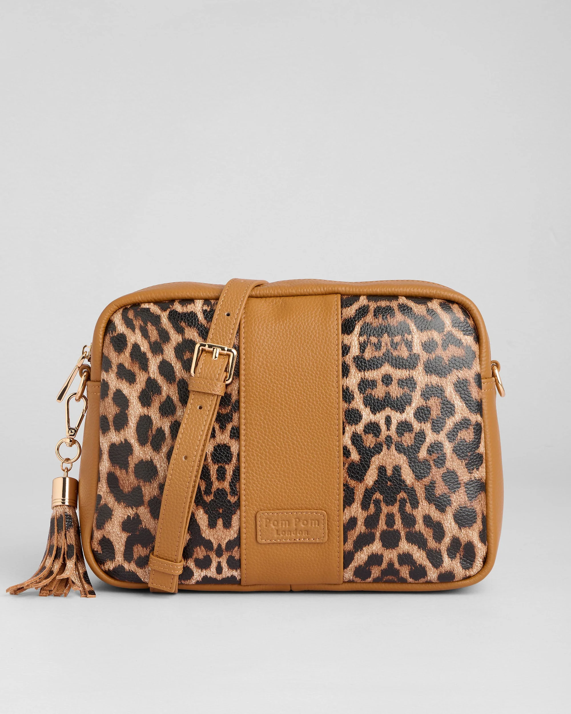 Pom Pom London City Plus Bag Leopard Print Maple - Image 4